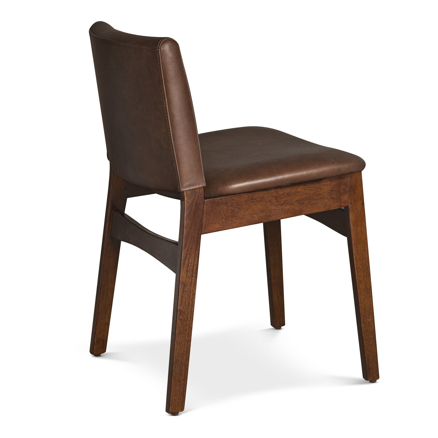Oliva Leather Dining Chair | Brown/Walnut