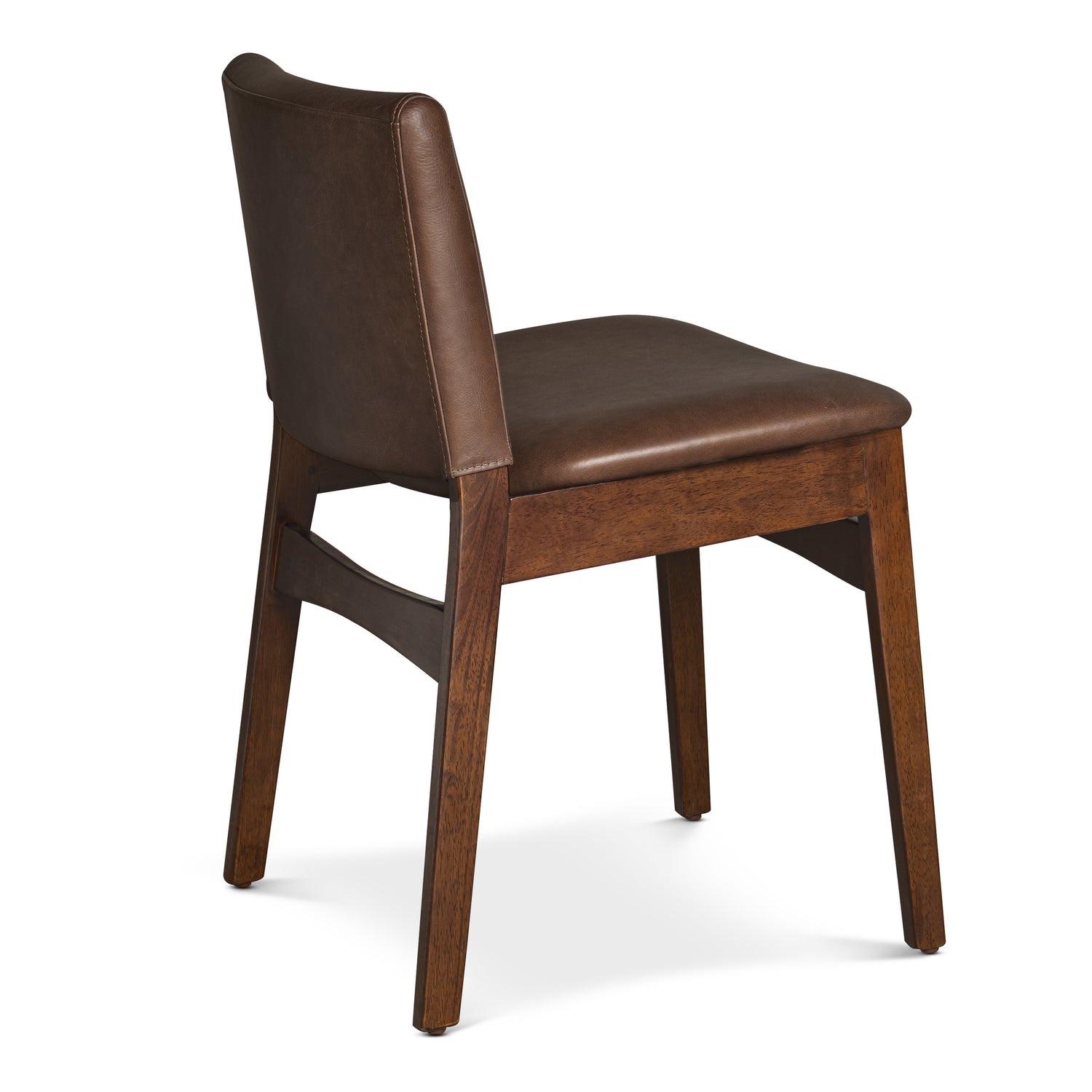Oliva Leather Dining Chair | Brown/Walnut 