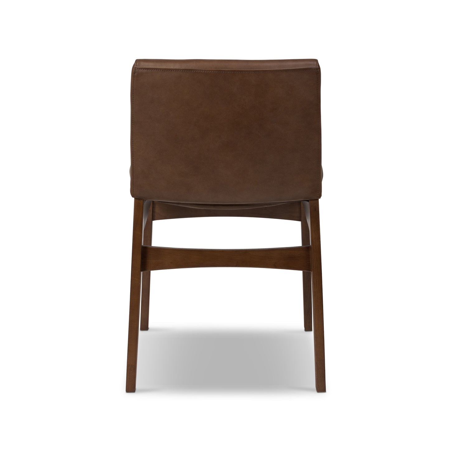 Oliva Leather Dining Chair | Brown/Walnut