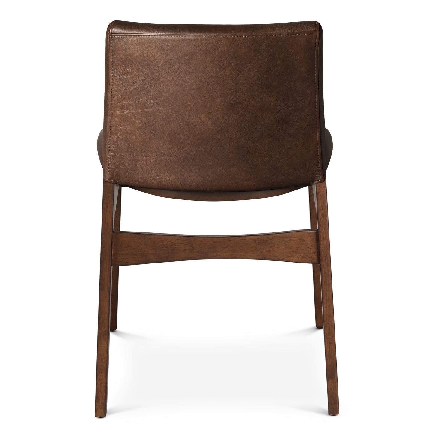 Oliva Leather Dining Chair | Brown/Walnut