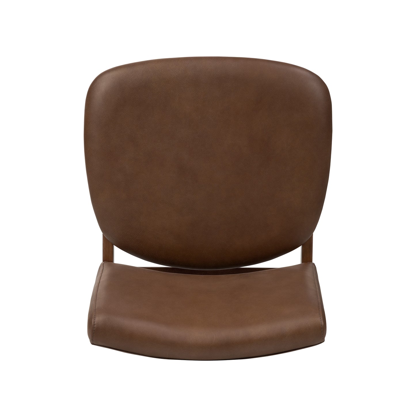 Oliva Leather Dining Chair | Brown/Walnut