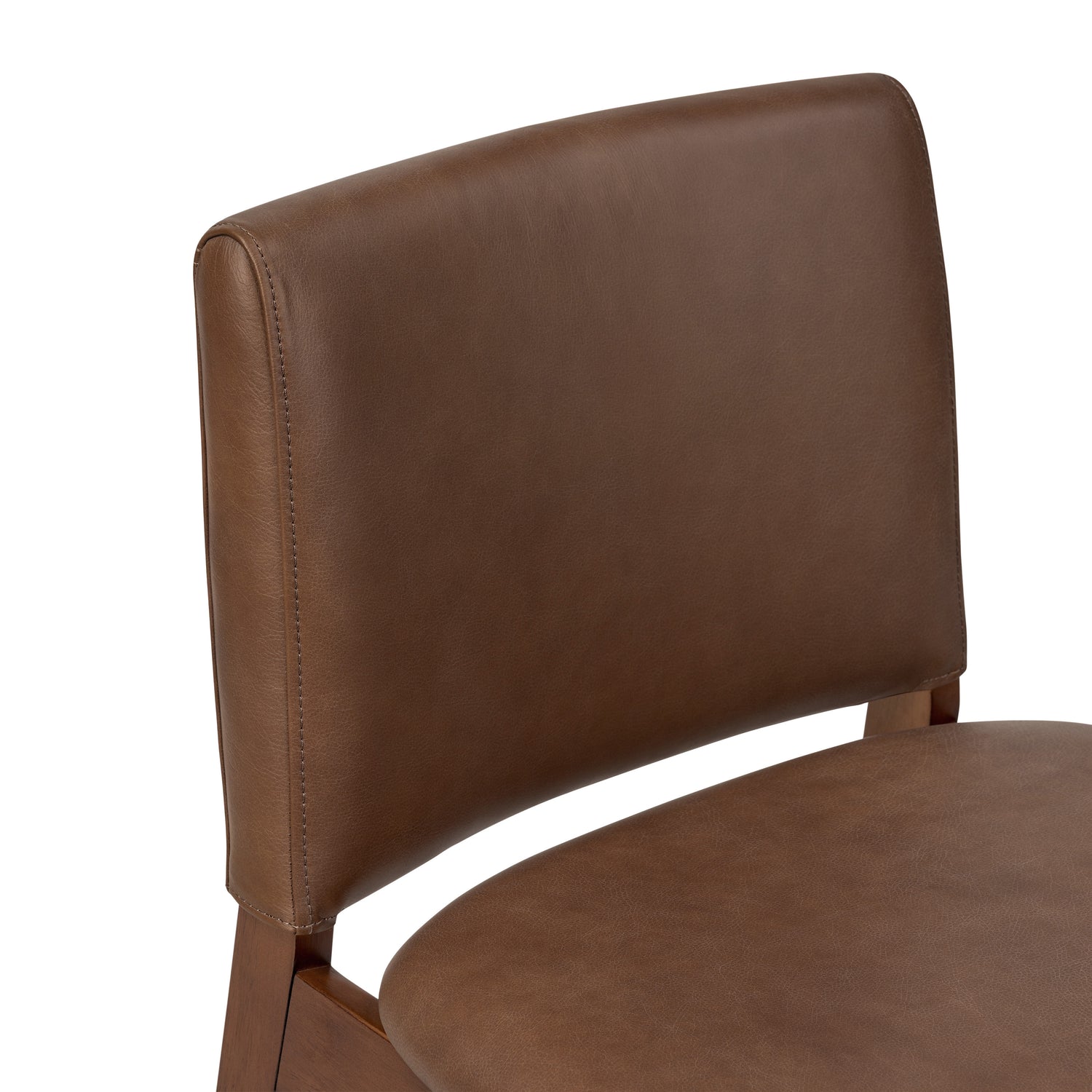 Oliva Leather Dining Chair | Brown/Walnut 