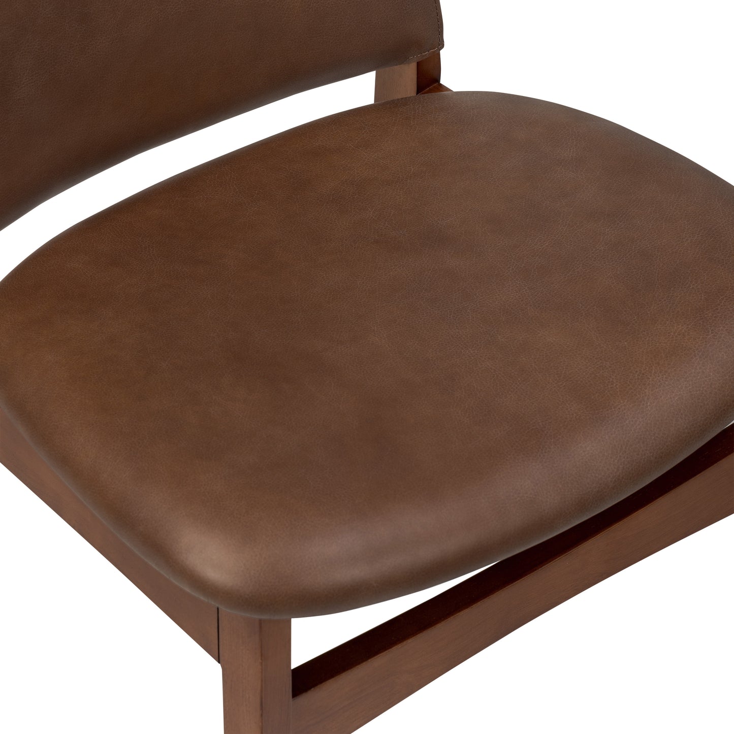 Oliva Leather Dining Chair | Brown/Walnut