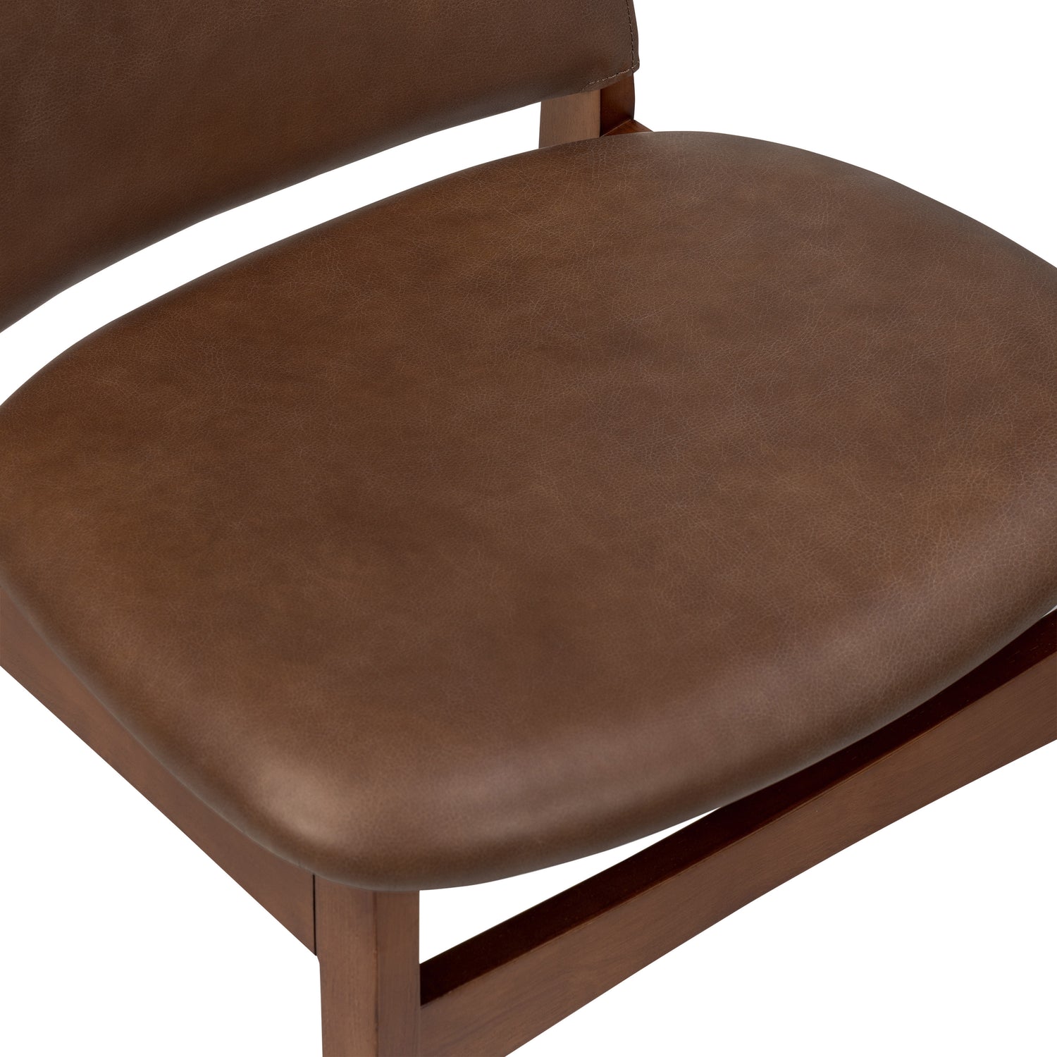 Oliva Leather Dining Chair | Brown/Walnut 