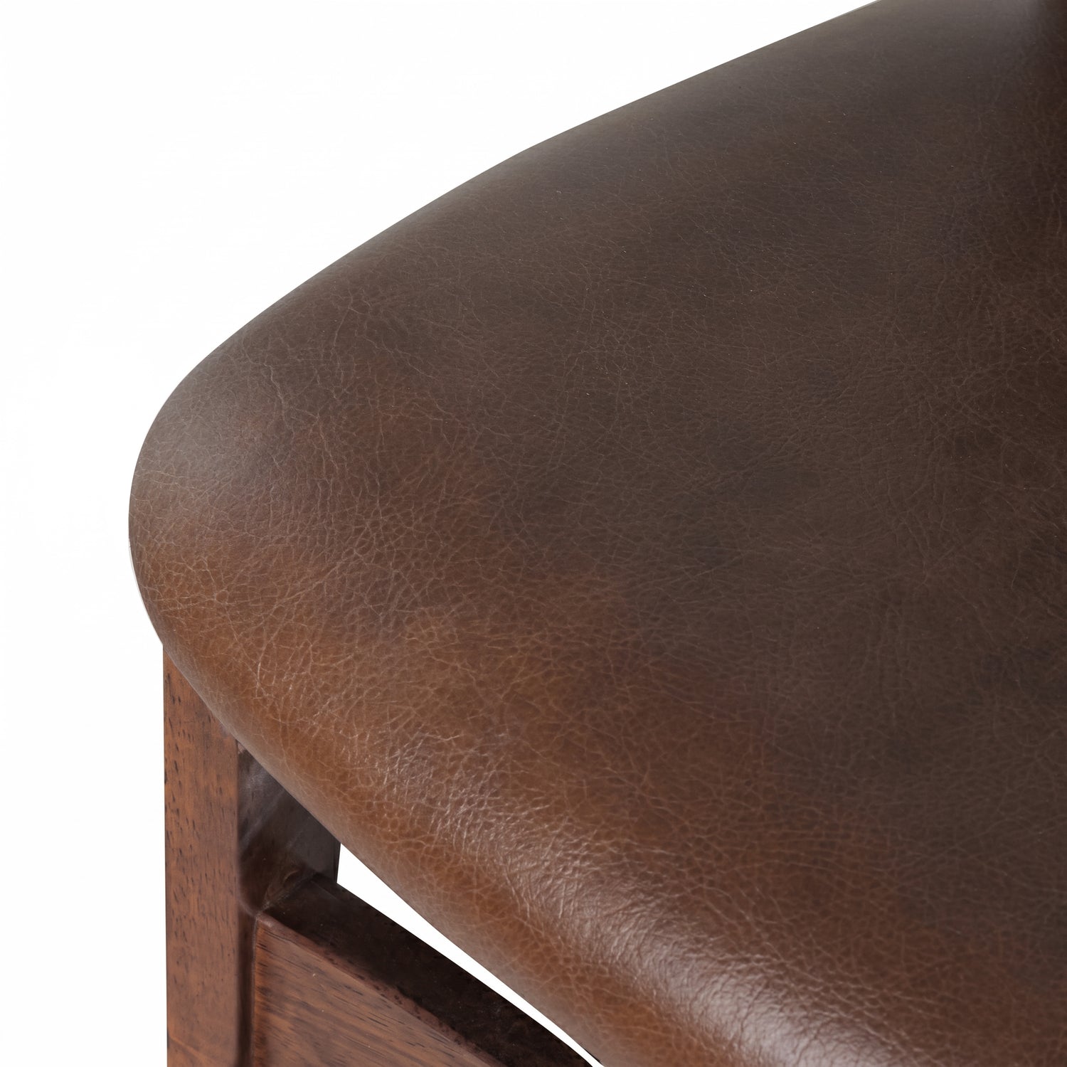 Oliva Leather Dining Chair | Brown/Walnut 