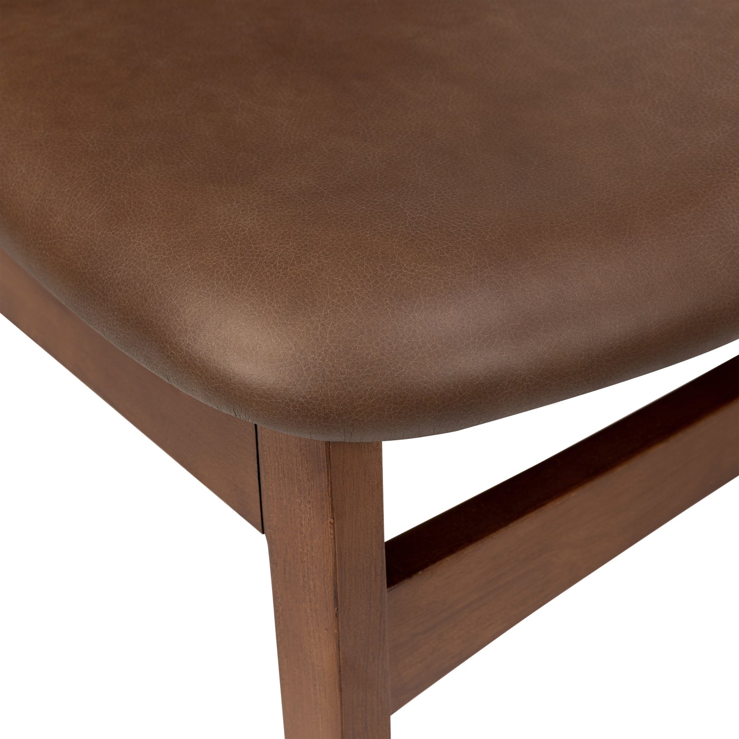 Oliva Leather Dining Chair | Brown/Walnut