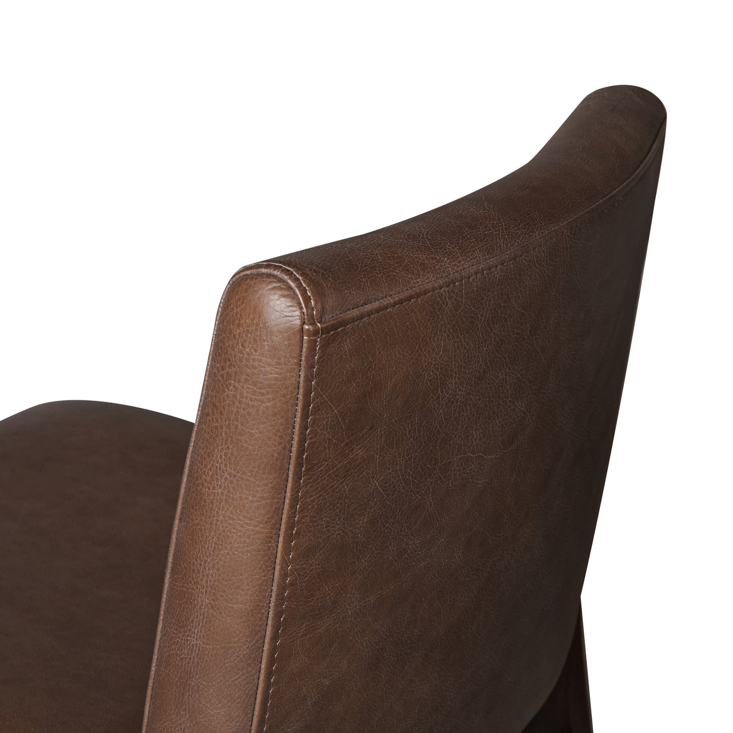 Oliva Leather Dining Chair | Brown/Walnut