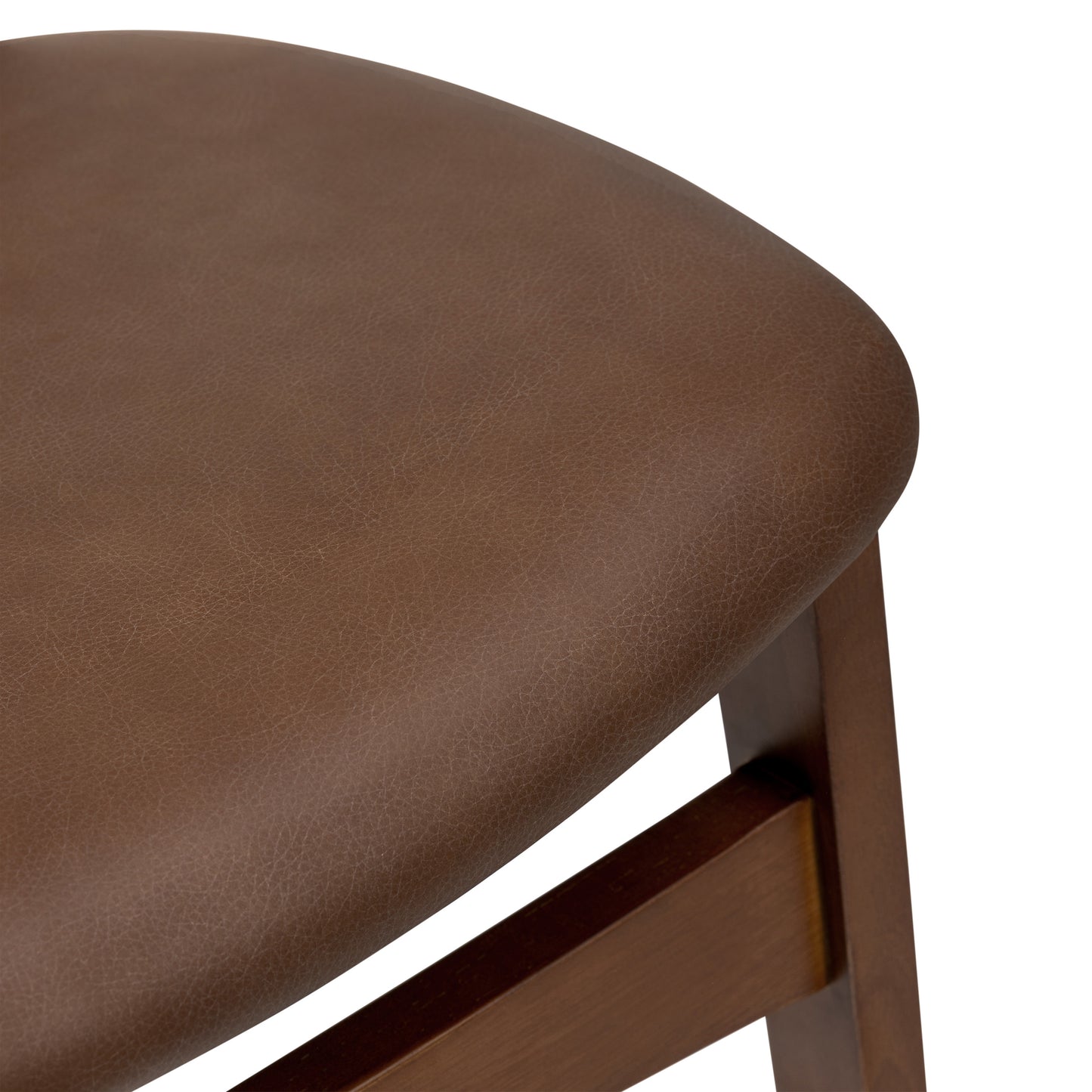 Oliva Leather Dining Chair | Brown/Walnut