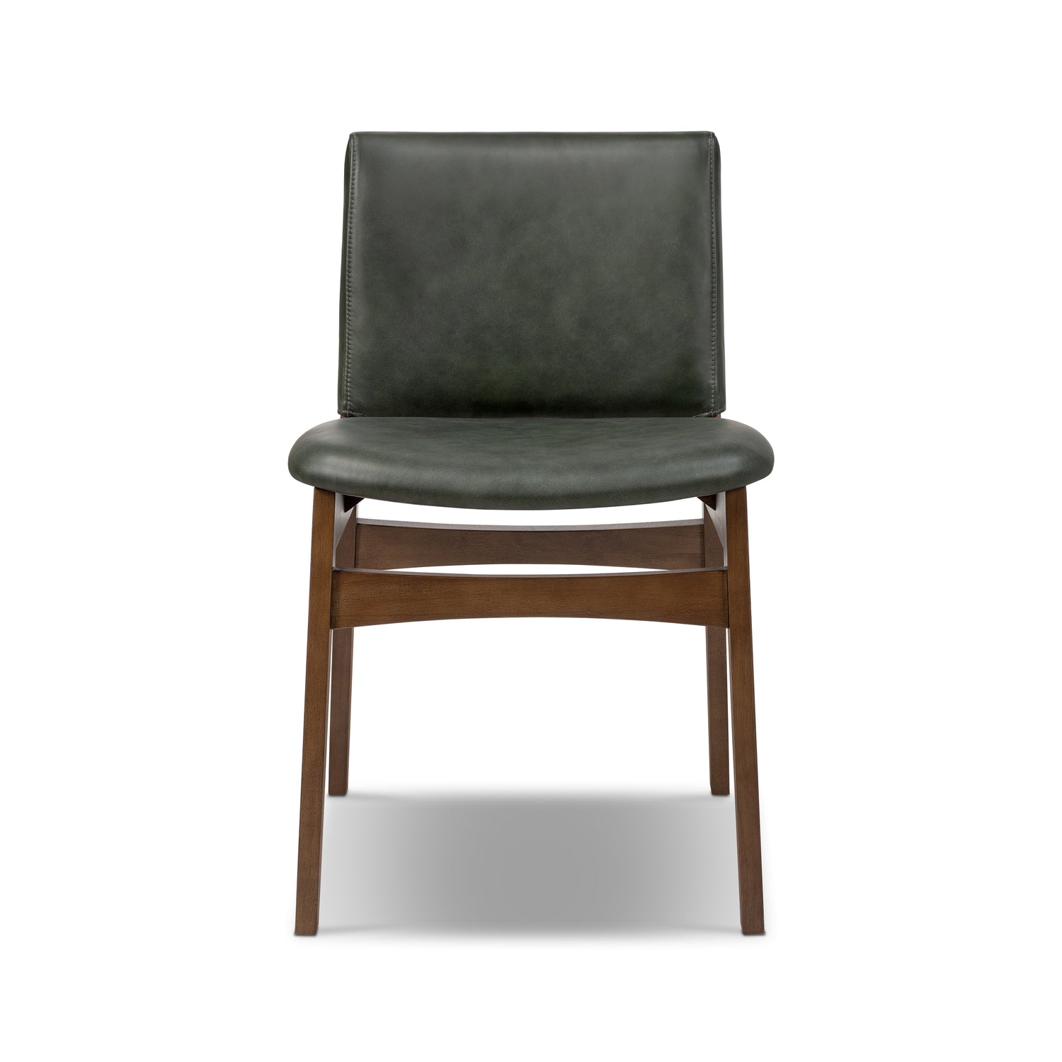 Oliva Leather Dining Chair | Green/Walnut 