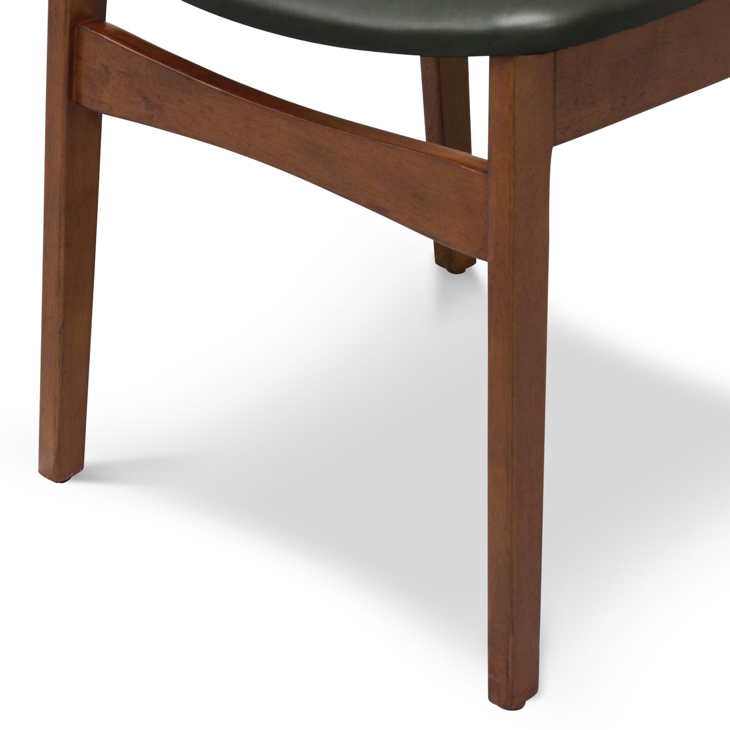 Oliva Leather Dining Chair | Green/Walnut