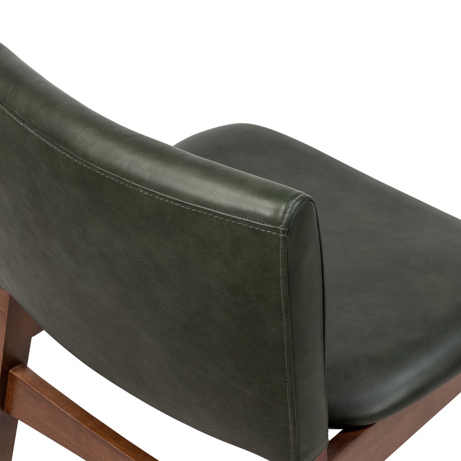 Oliva Leather Dining Chair | Green/Walnut 