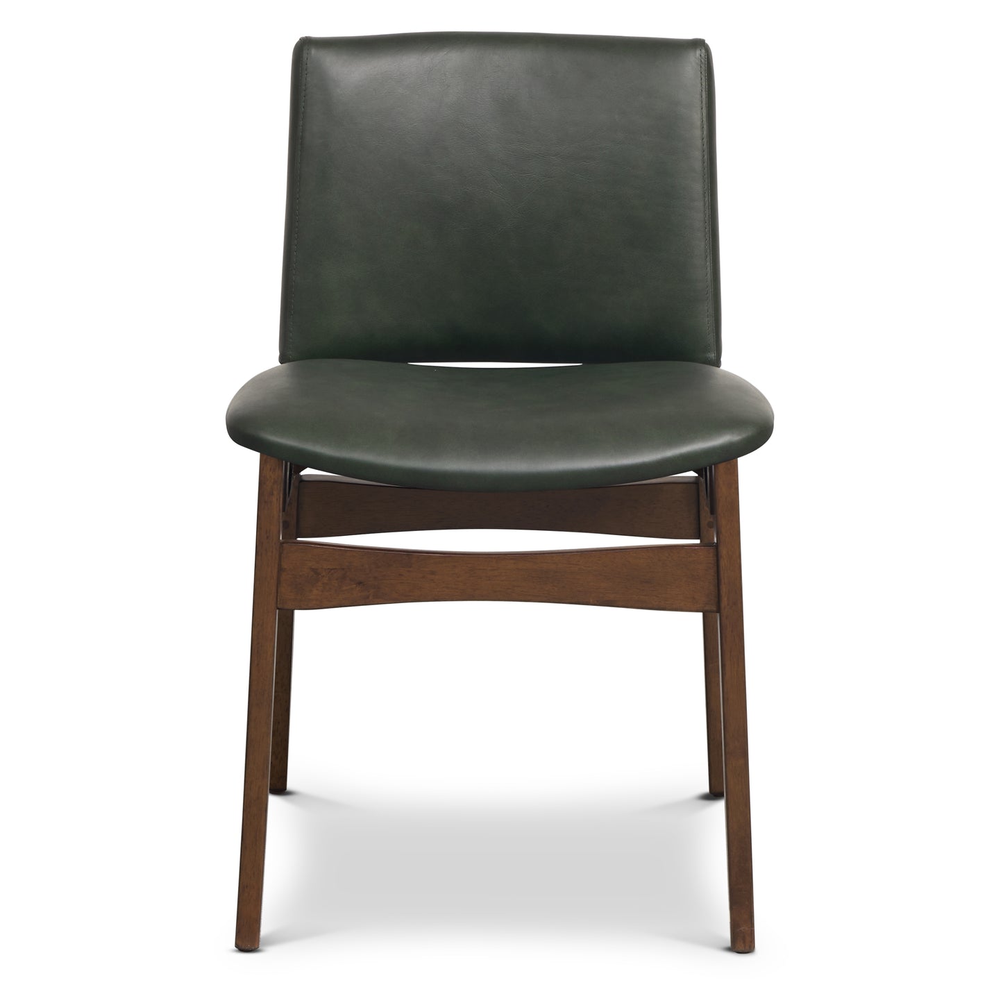 Oliva Leather Dining Chair | Green/Walnut