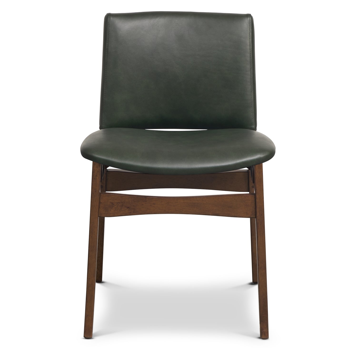 Oliva Leather Dining Chair | Green/Walnut 