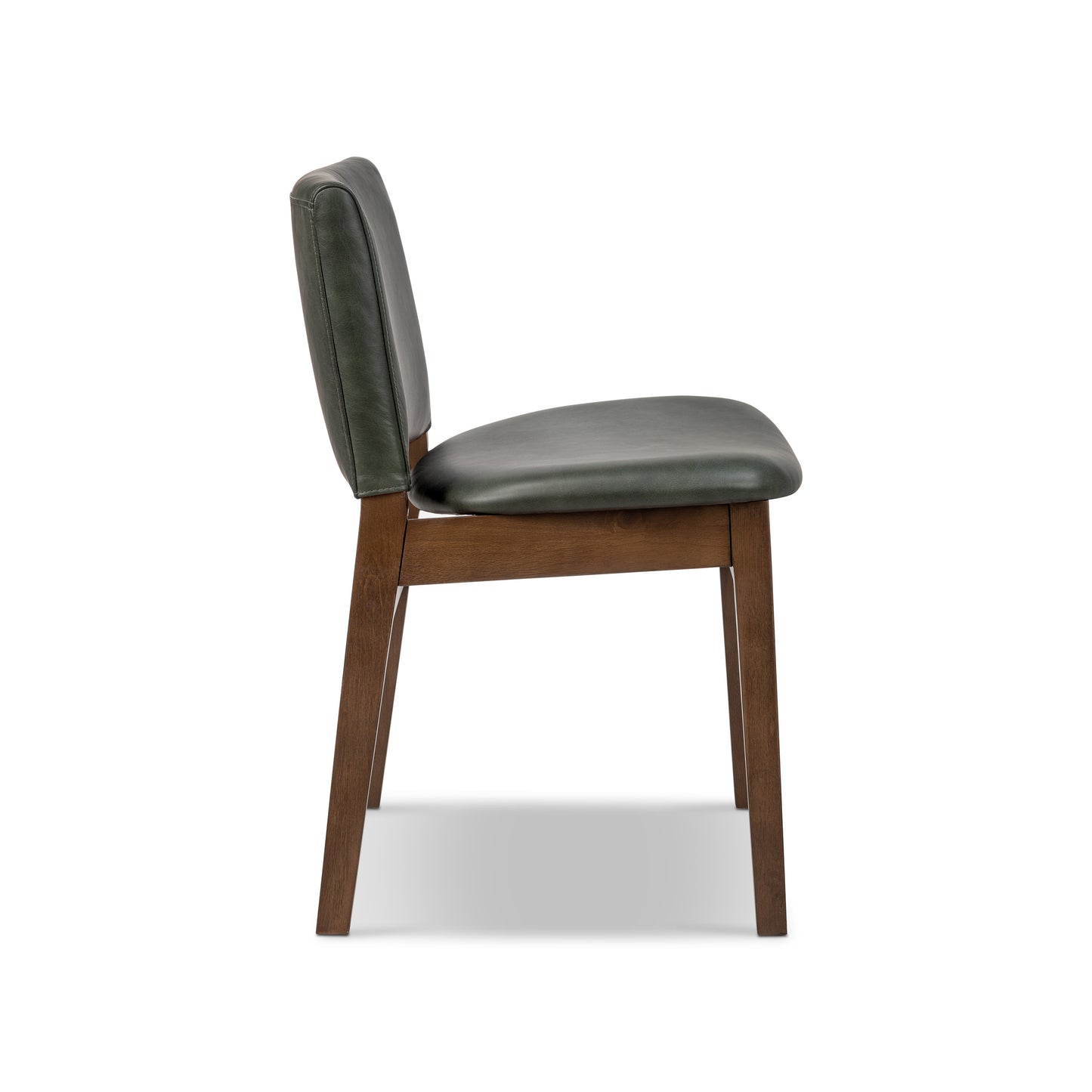 Oliva Leather Dining Chair | Green/Walnut