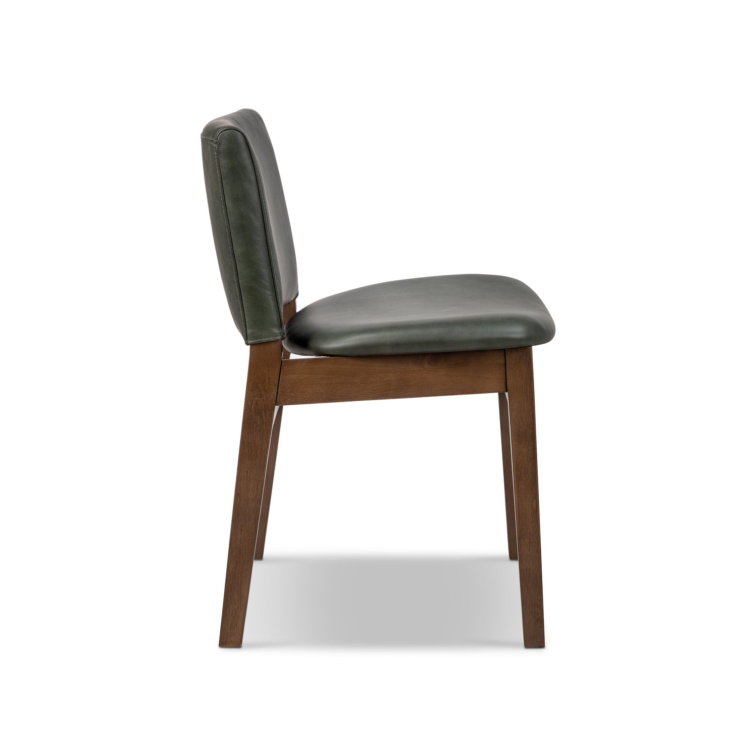 Oliva Leather Dining Chair | Green/Walnut 