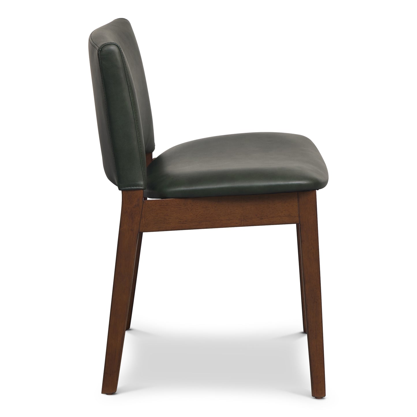 Oliva Leather Dining Chair | Green/Walnut