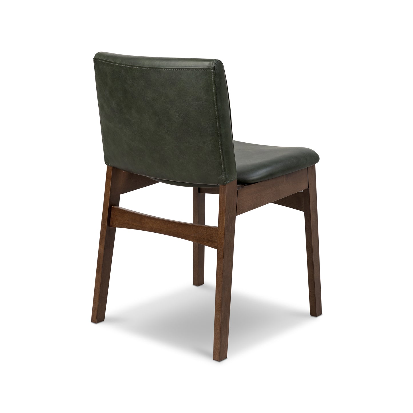 Oliva Leather Dining Chair | Green/Walnut