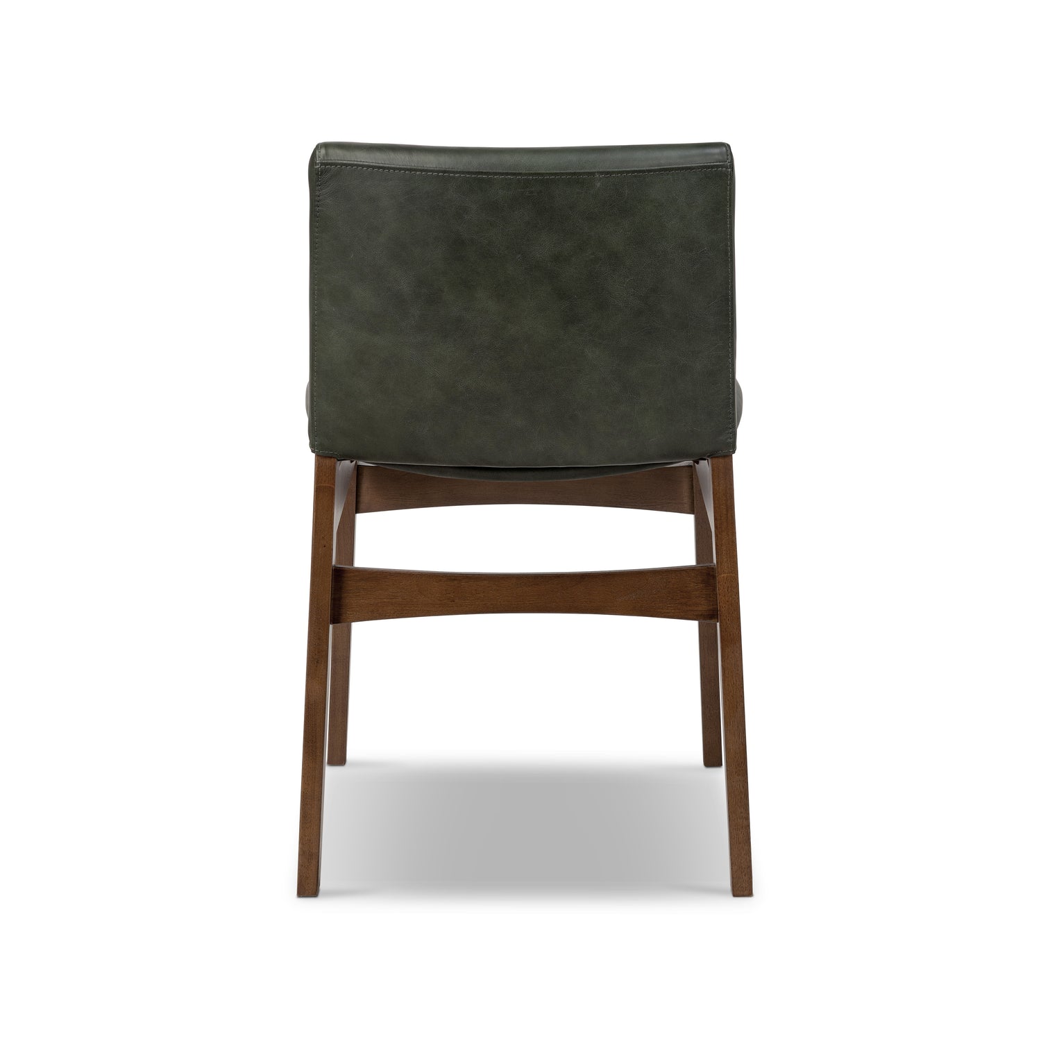 Oliva Leather Dining Chair | Green/Walnut 