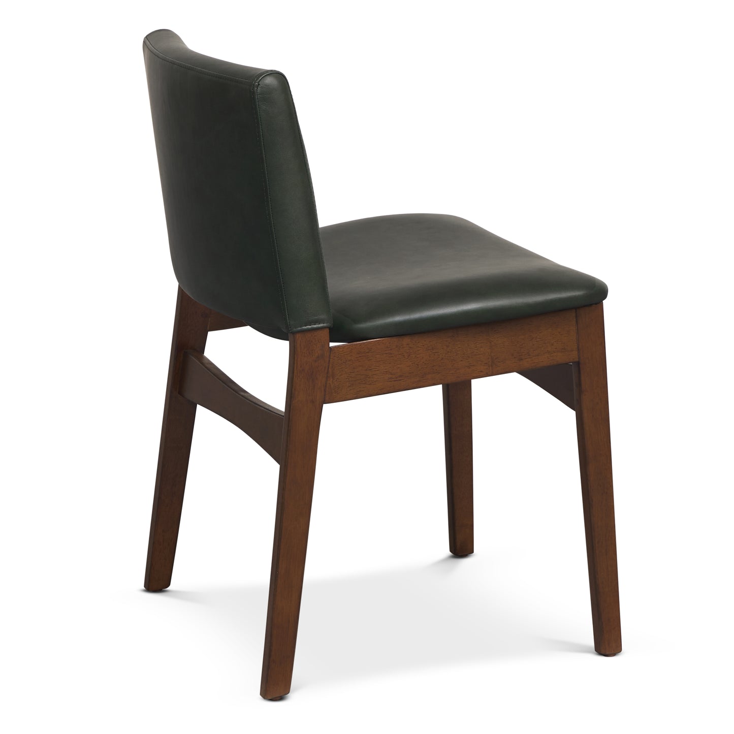 Oliva Leather Dining Chair | Green/Walnut