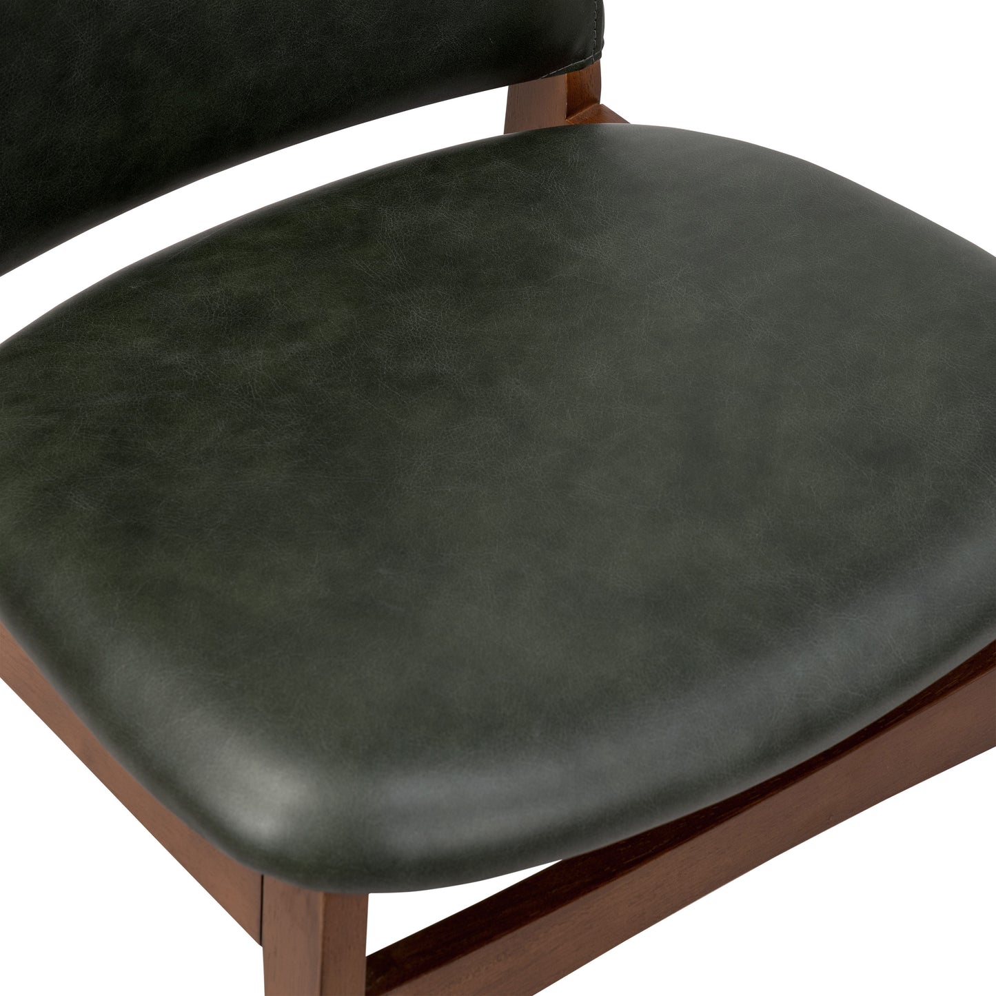 Oliva Leather Dining Chair | Green/Walnut