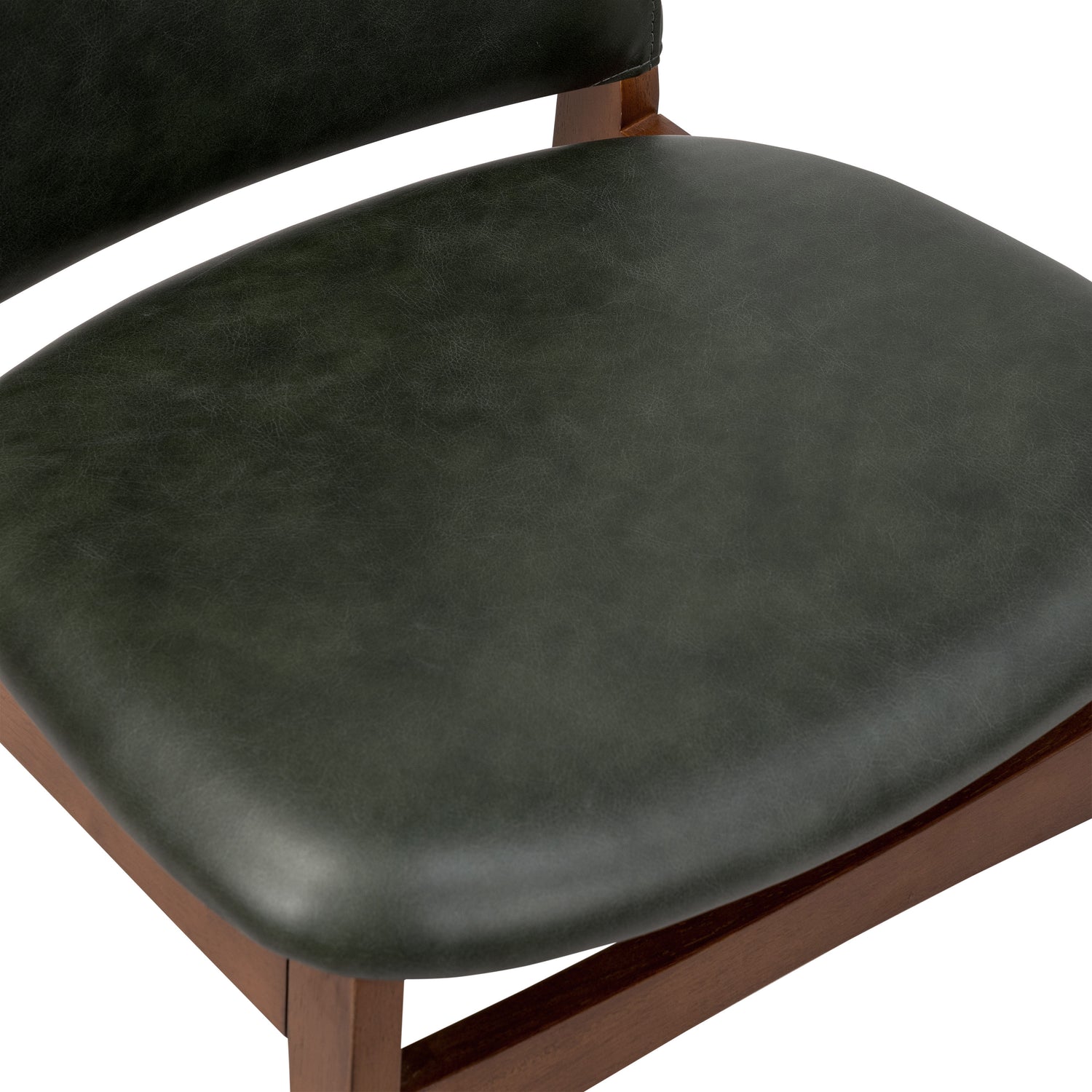 Oliva Leather Dining Chair | Green/Walnut 