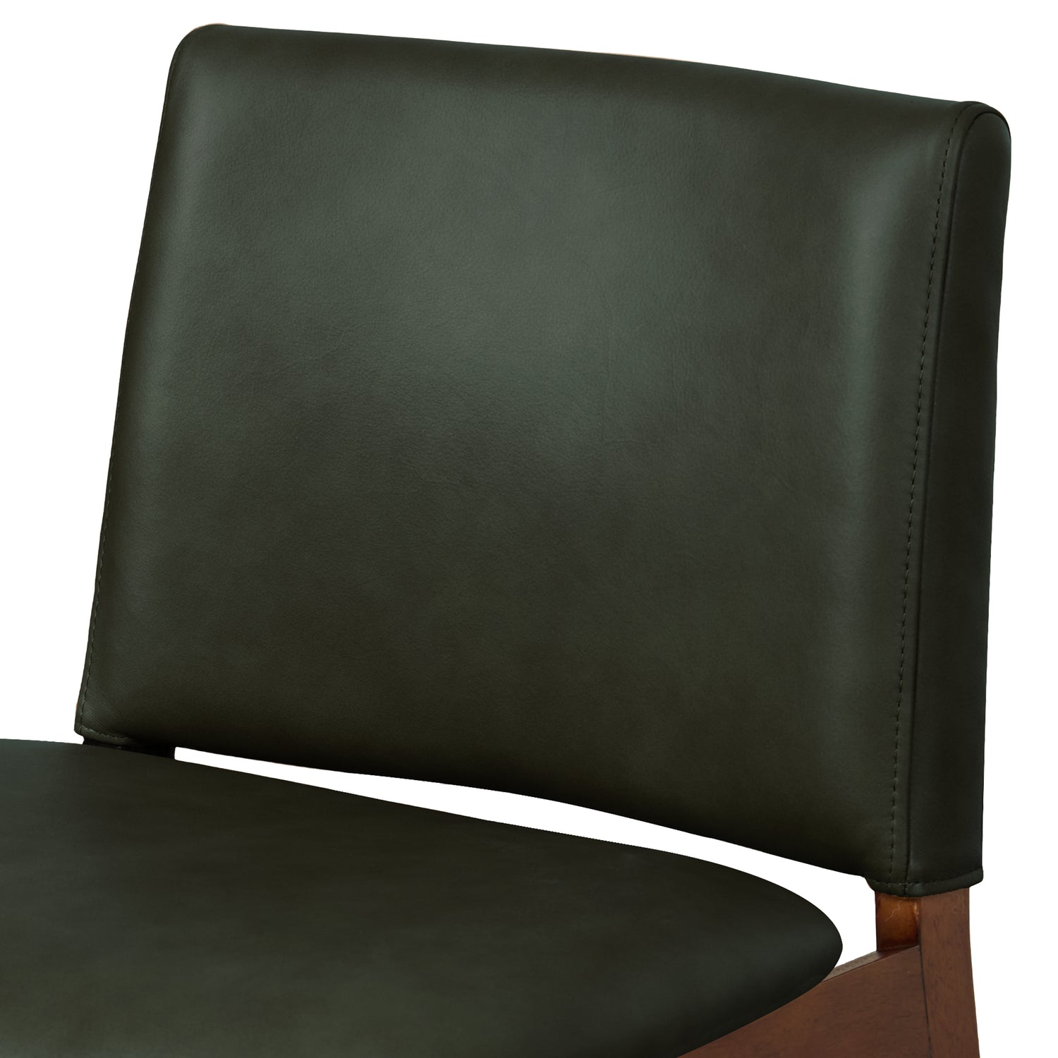 Oliva Leather Dining Chair | Green/Walnut 