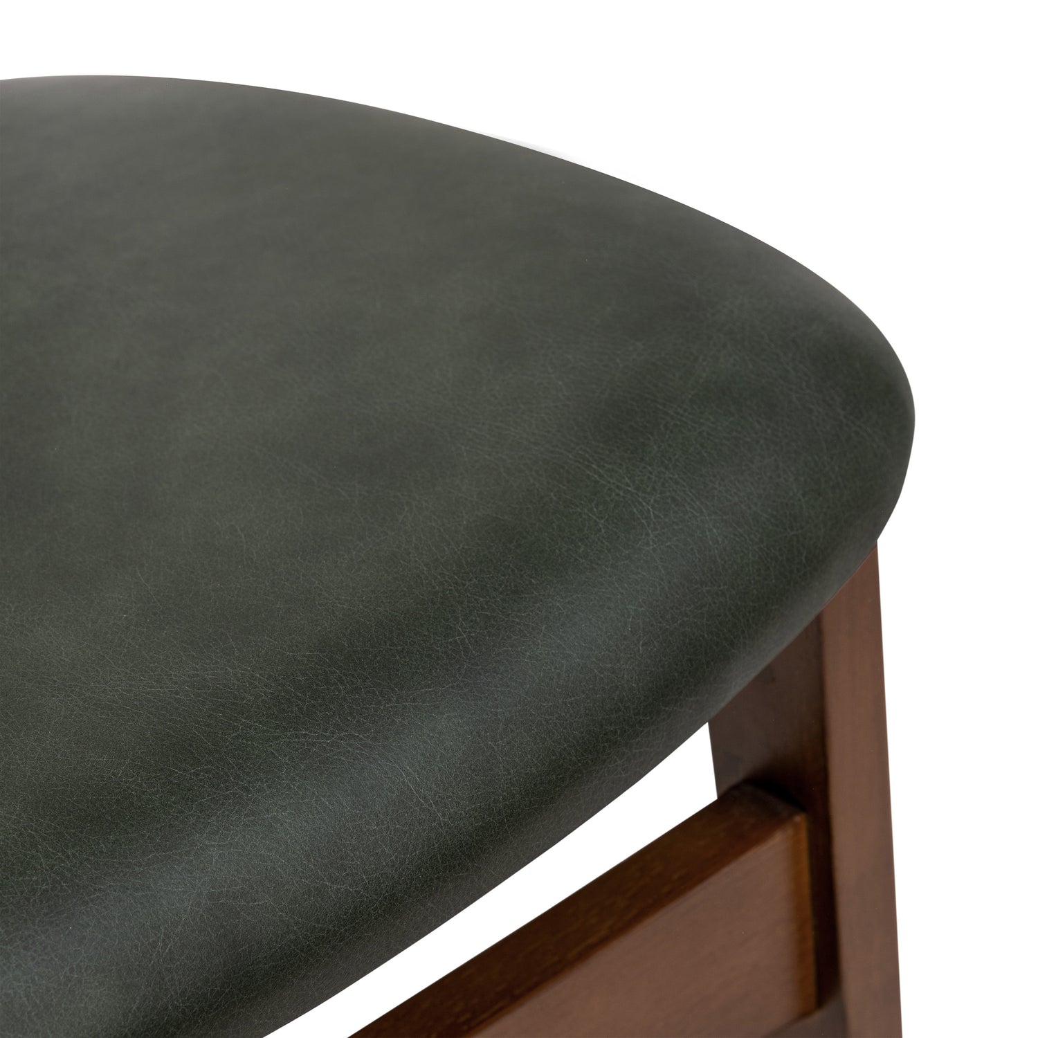 Oliva Leather Dining Chair | Green/Walnut 