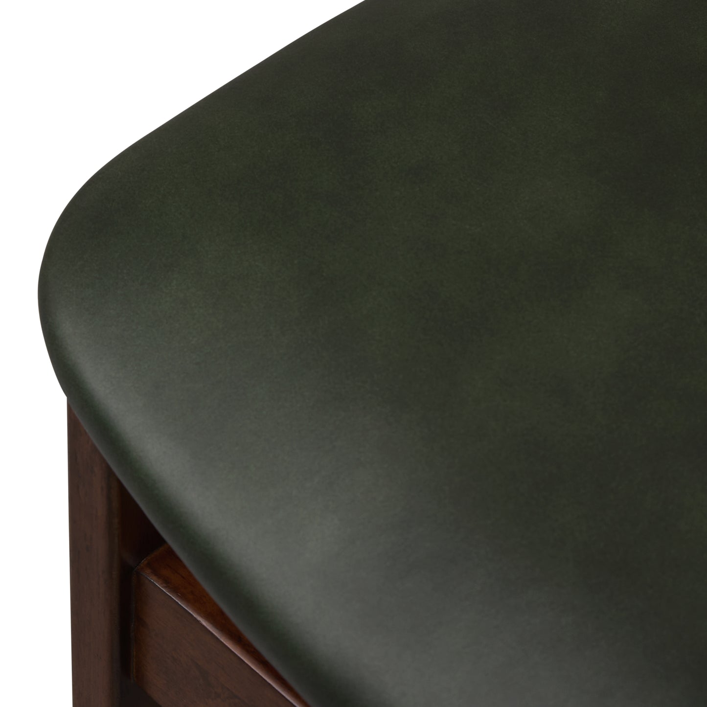 Oliva Leather Dining Chair | Green/Walnut