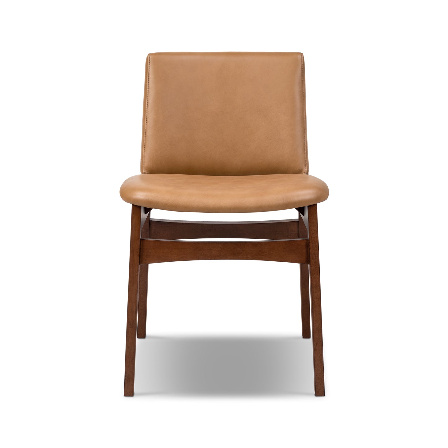 Oliva Leather Dining Chair | Tan/Walnut