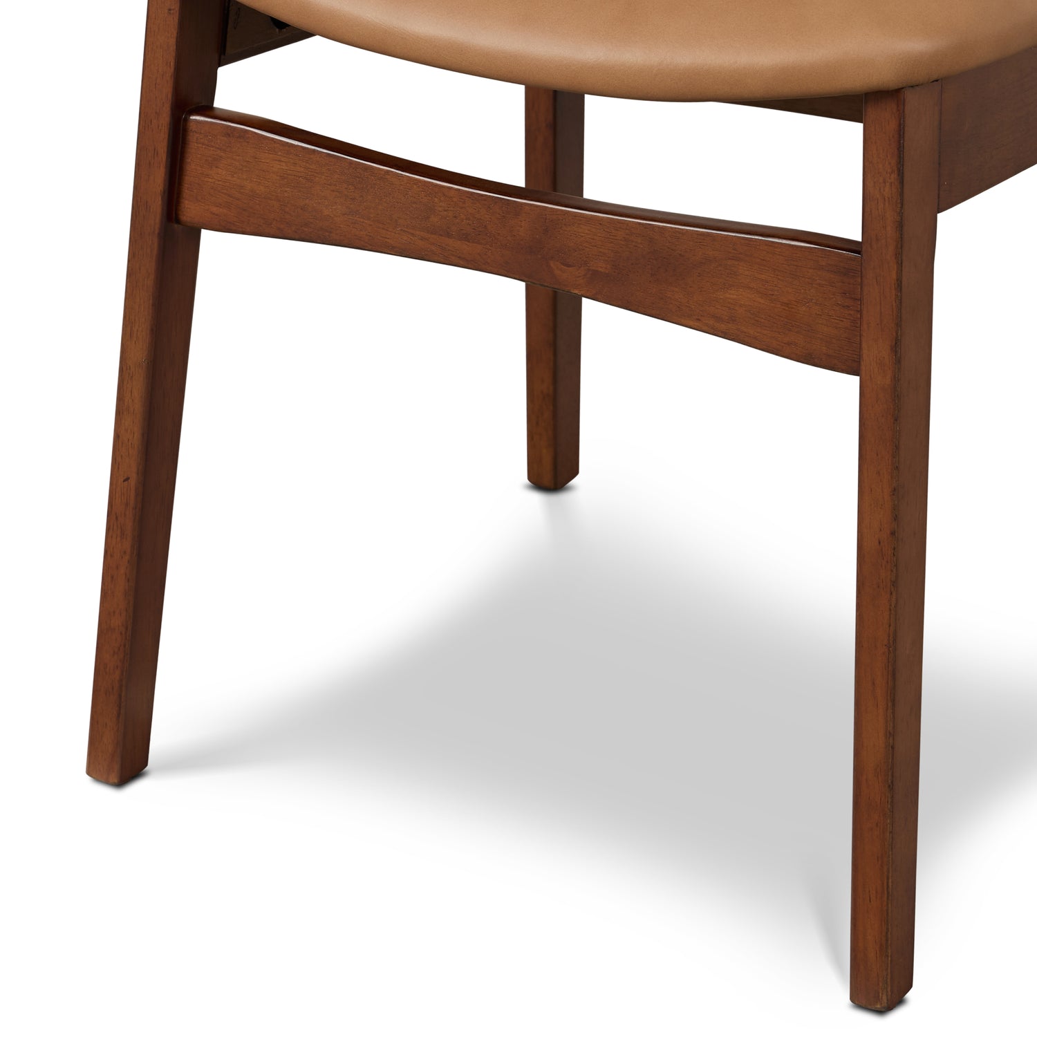 Oliva Leather Dining Chair | Tan/Walnut 
