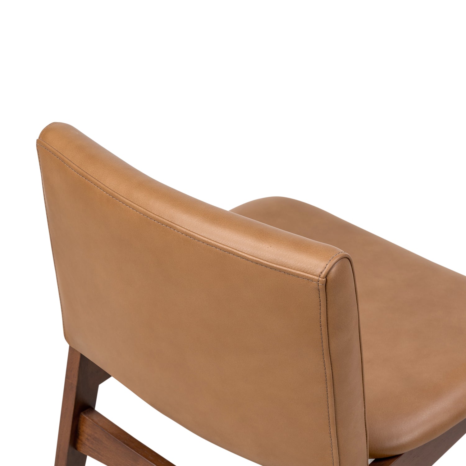 Oliva Leather Dining Chair | Tan/Walnut 