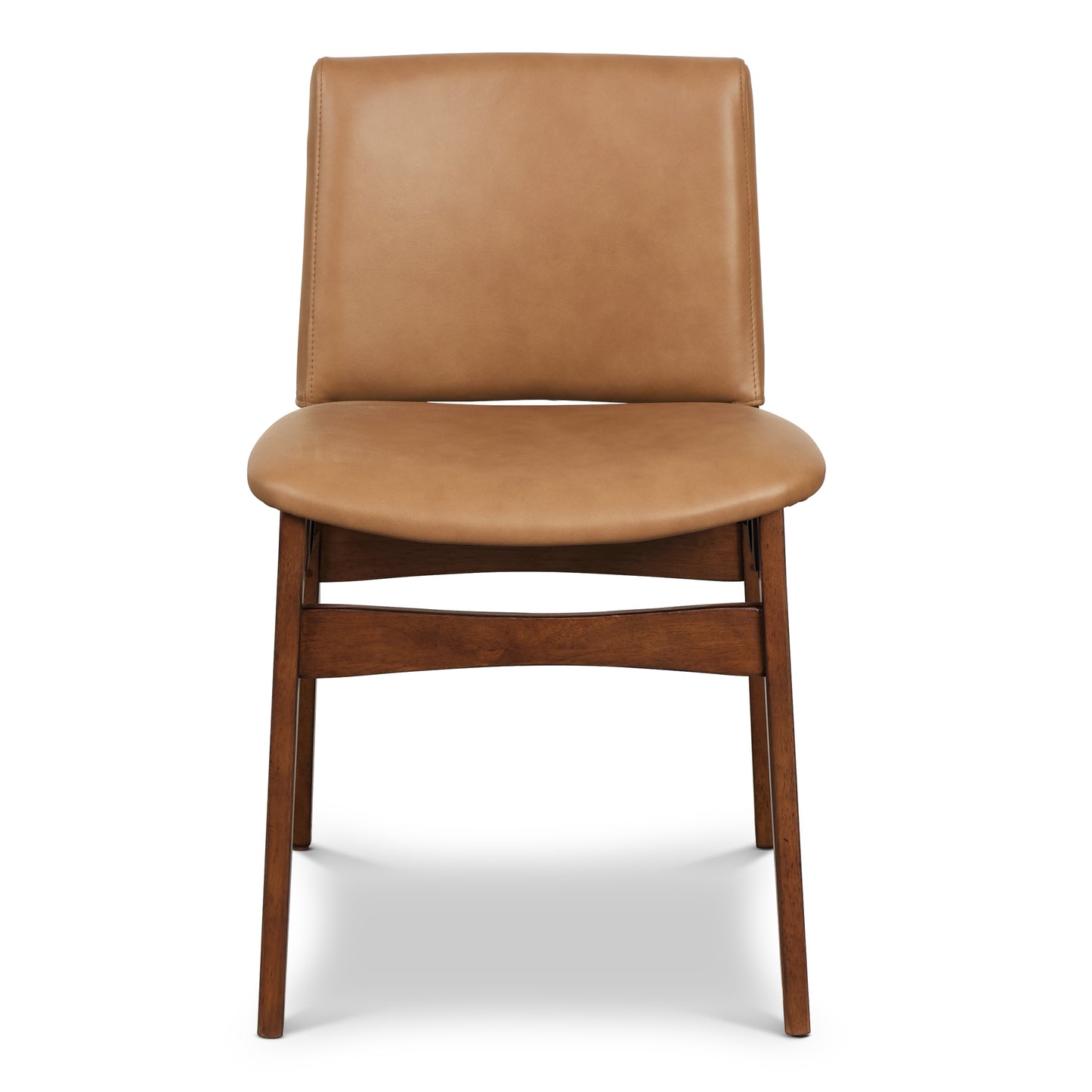 Oliva Leather Dining Chair | Tan/Walnut
