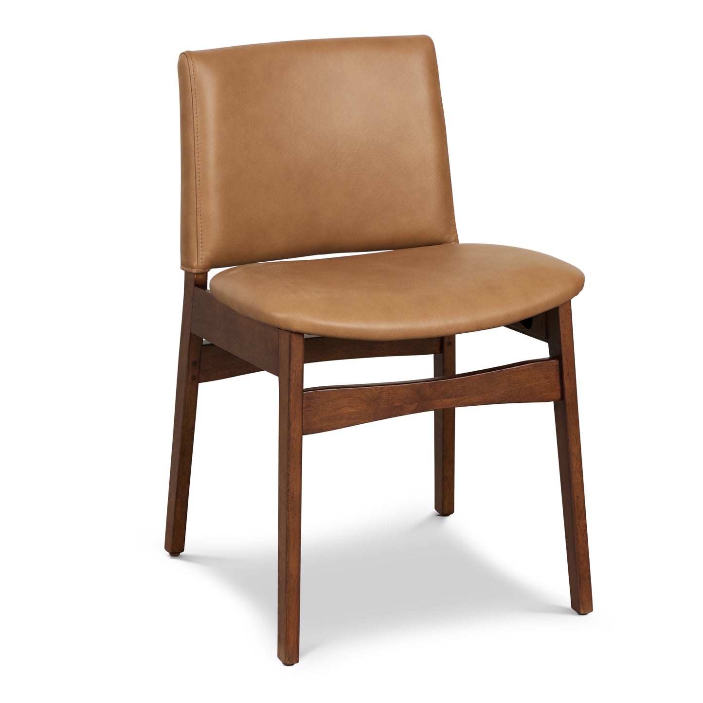 Oliva Leather Dining Chair | Tan/Walnut