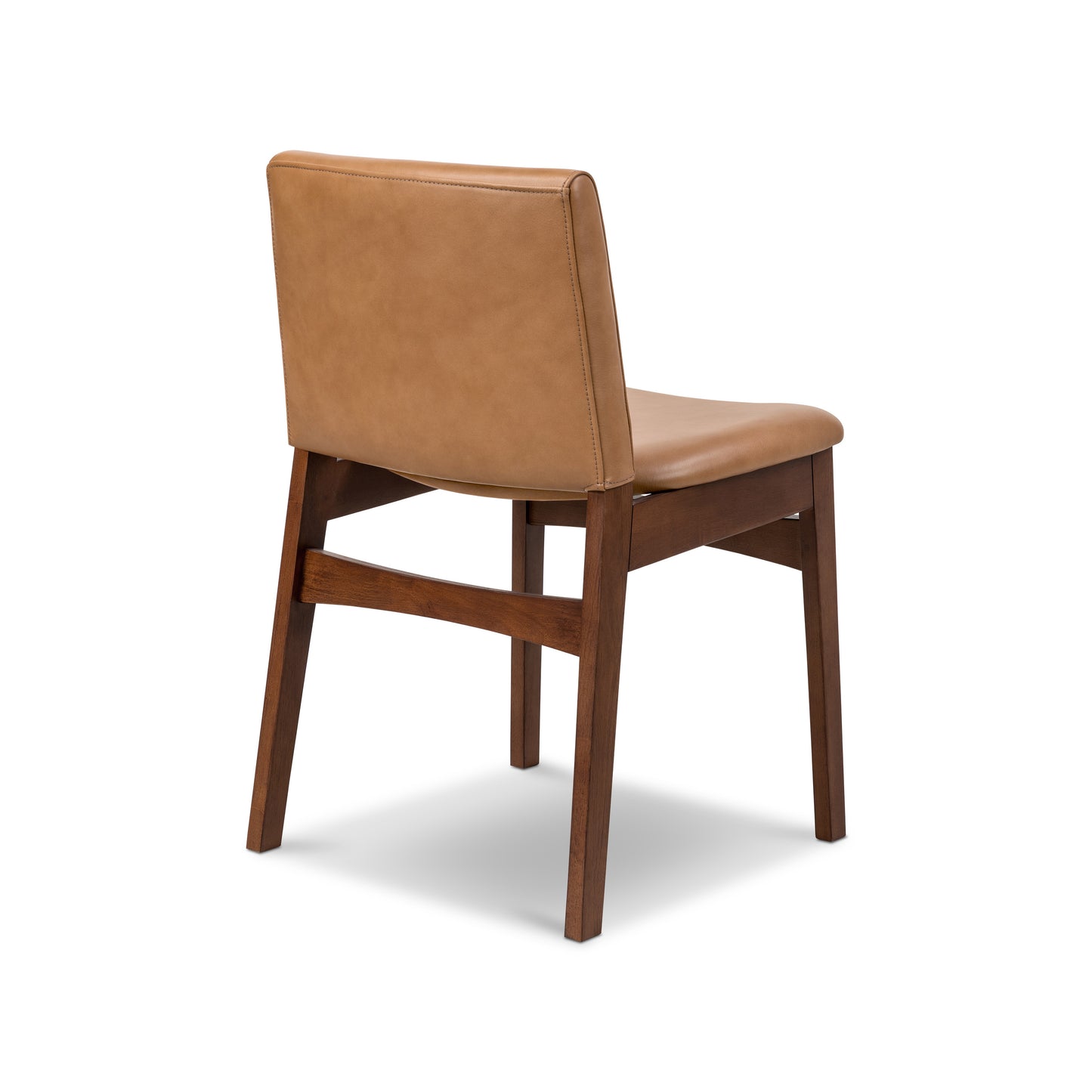 Oliva Leather Dining Chair | Tan/Walnut