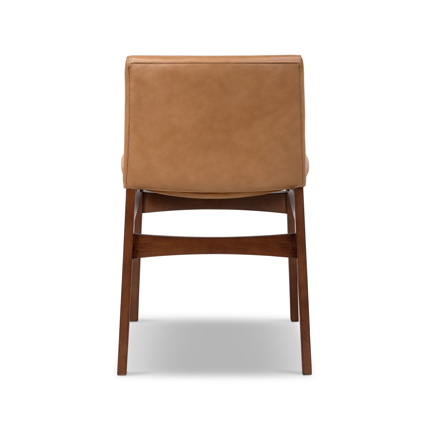 Oliva Leather Dining Chair | Tan/Walnut 