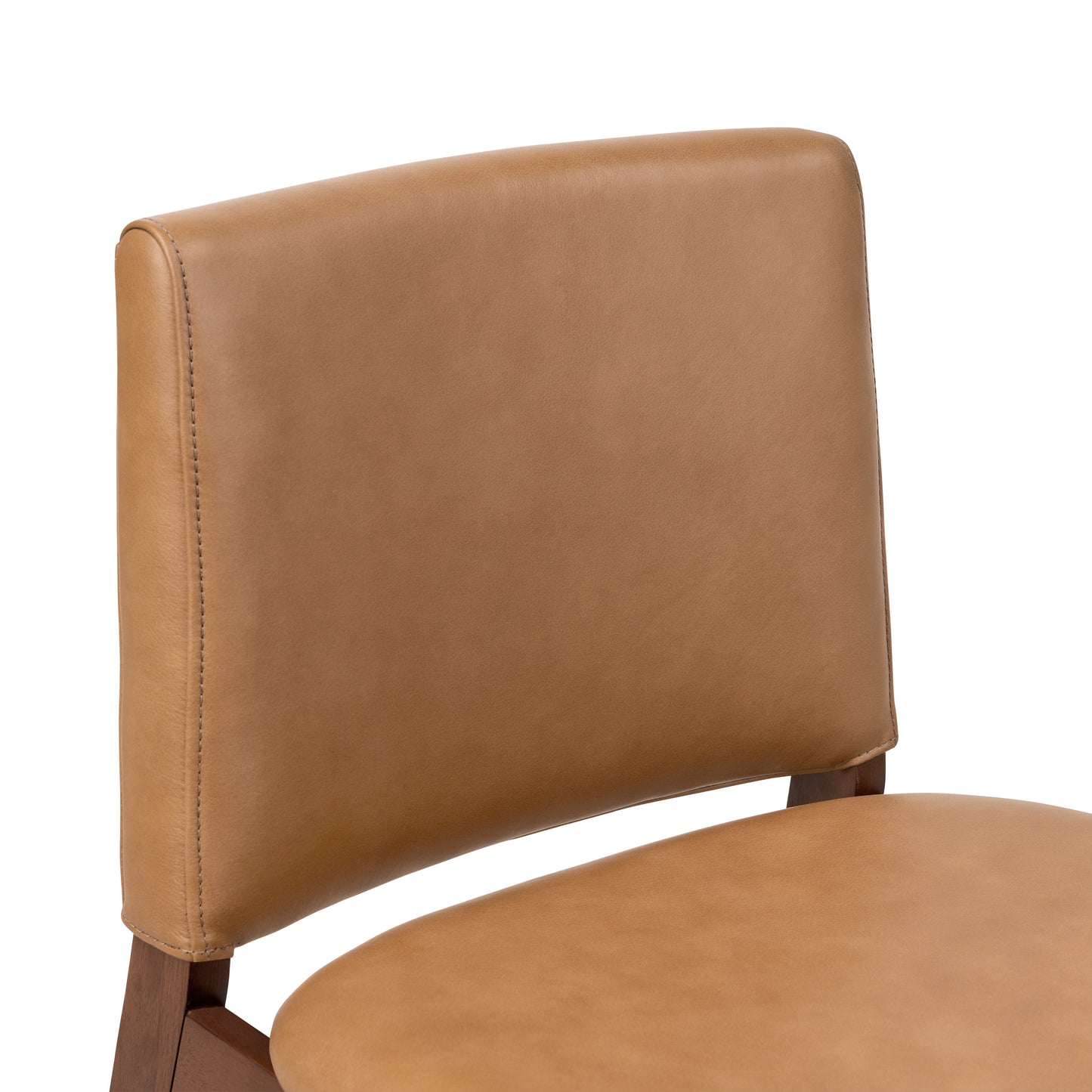 Oliva Leather Dining Chair | Tan/Walnut