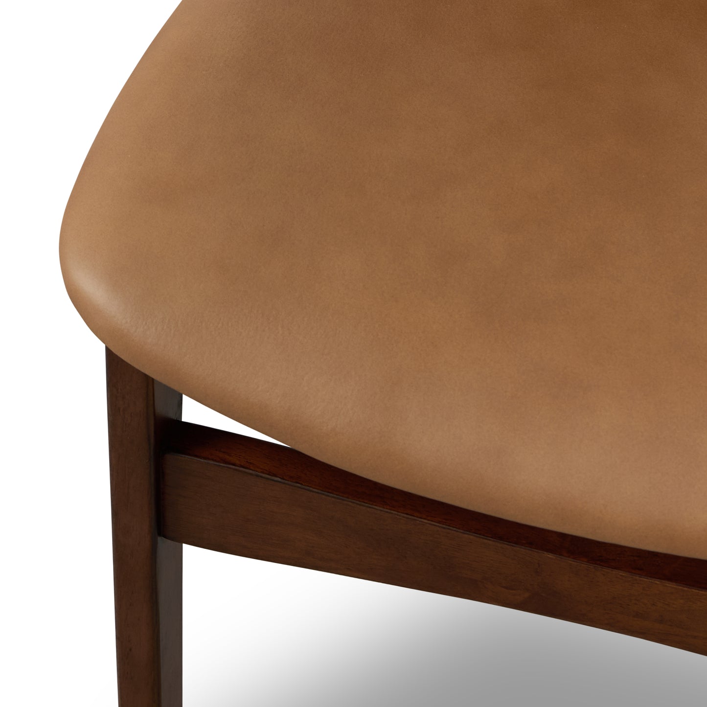 Oliva Leather Dining Chair | Tan/Walnut