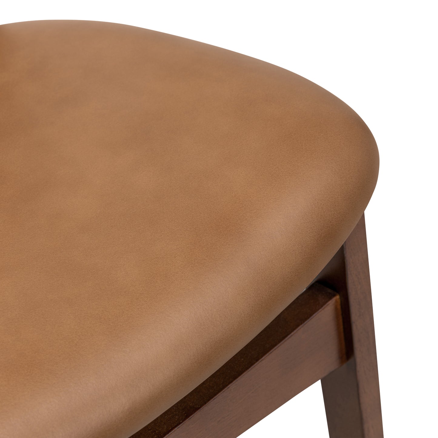 Oliva Leather Dining Chair | Tan/Walnut