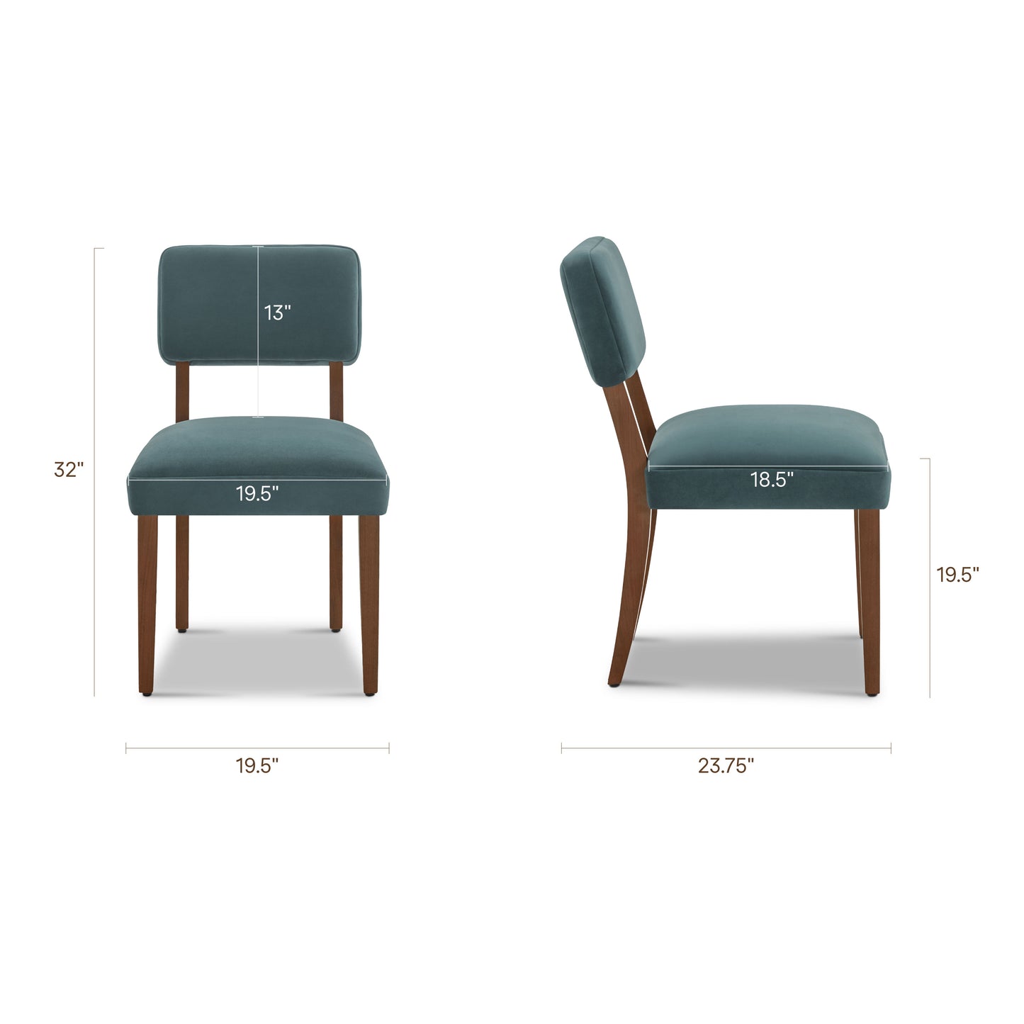 Cabris Dining Chair | Shadow Teal | Set of 2