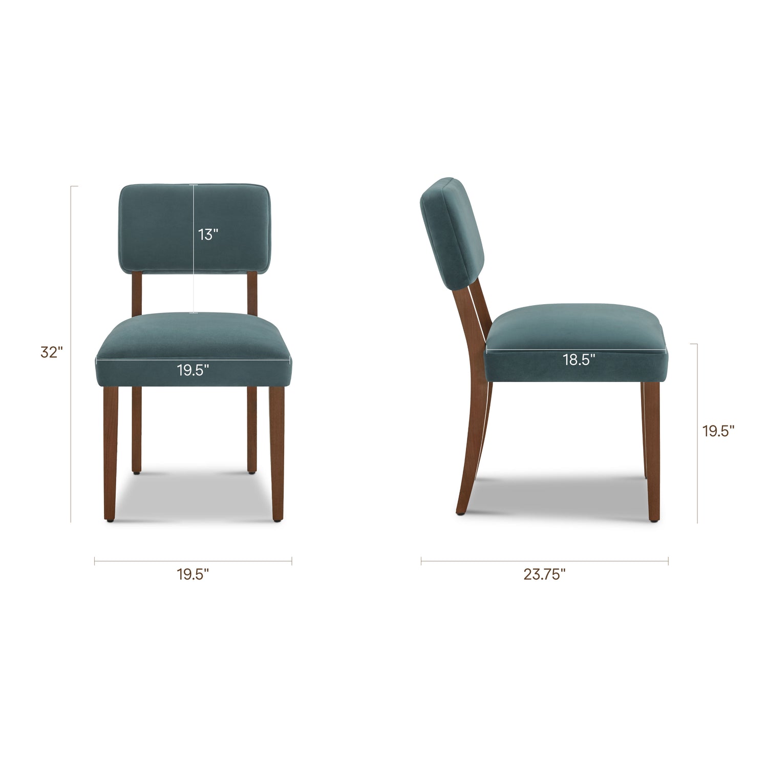 Cabris Dining Chair | Shadow Teal | Set of 2 