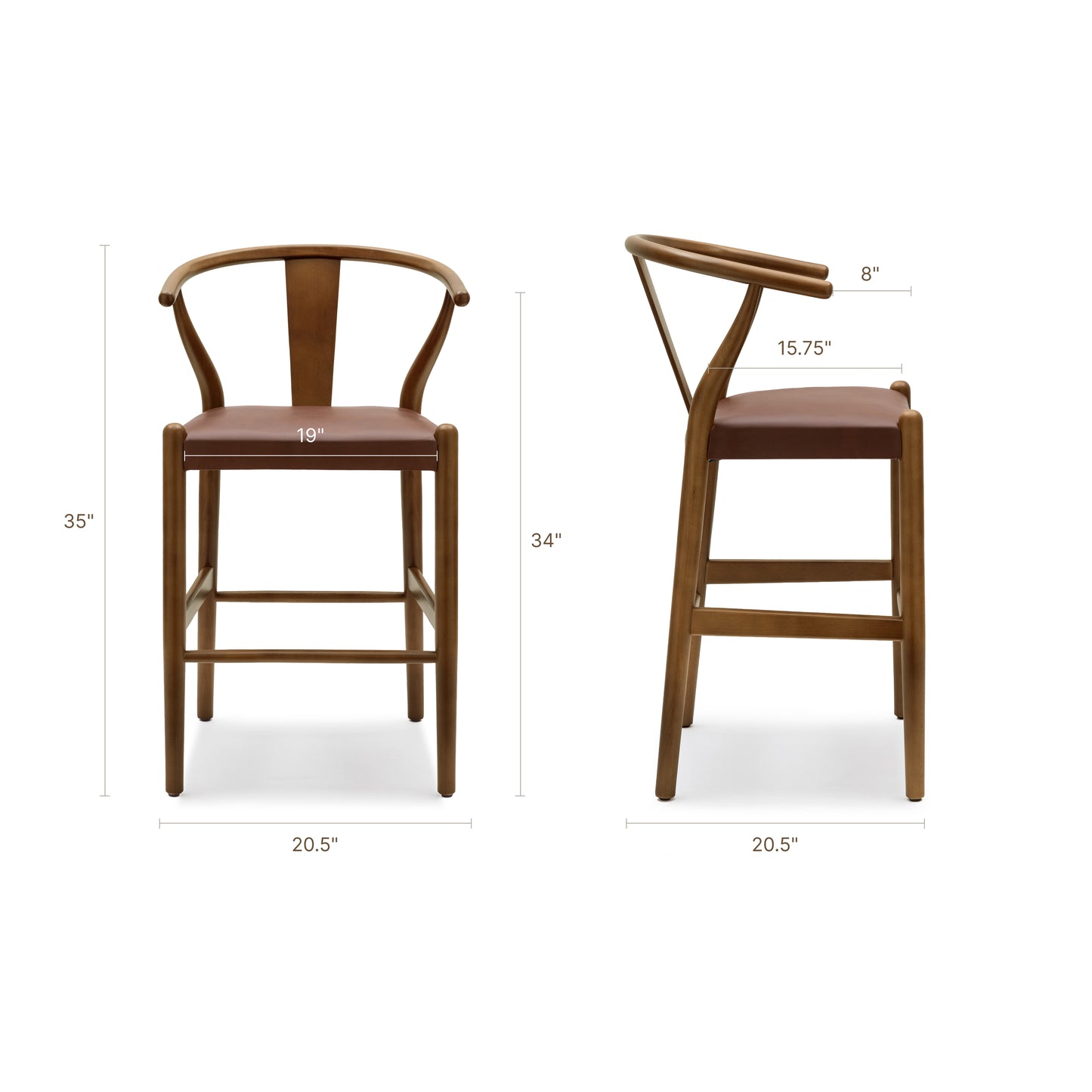 Lev Counter Stool | Walnut