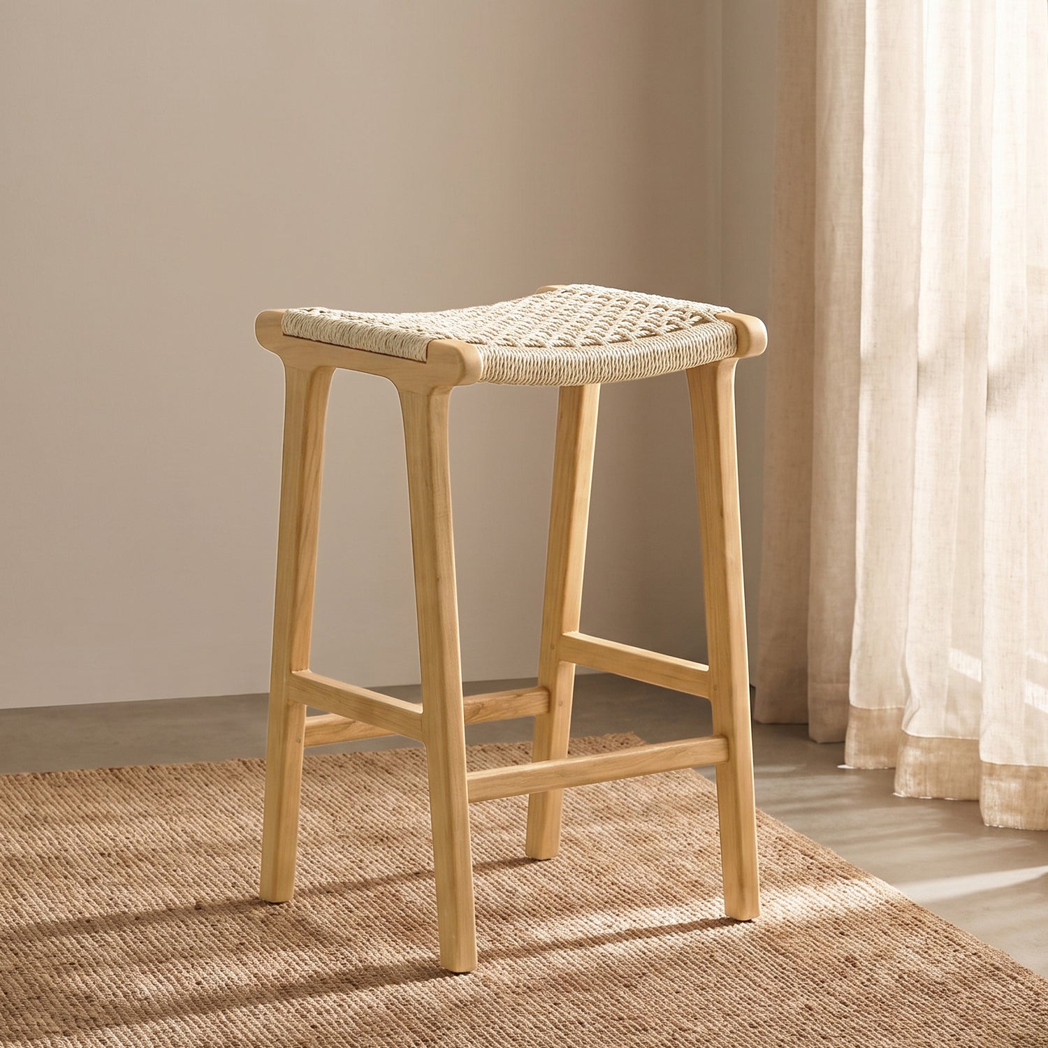 Batu Indoor / Outdoor Backless Counter Height Stool | Maya Natural lifestyle_image