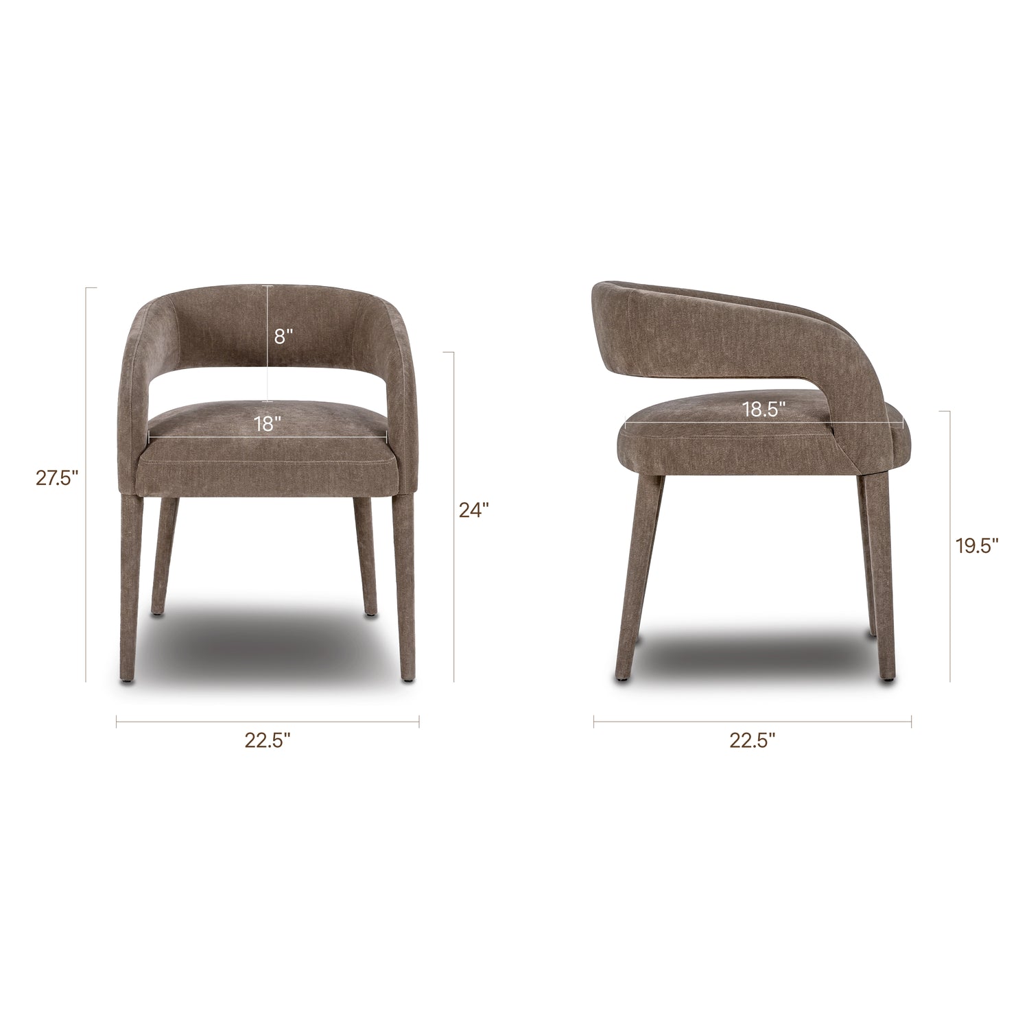 Livia Dining Chair | Fawn Brown | Set of 2 