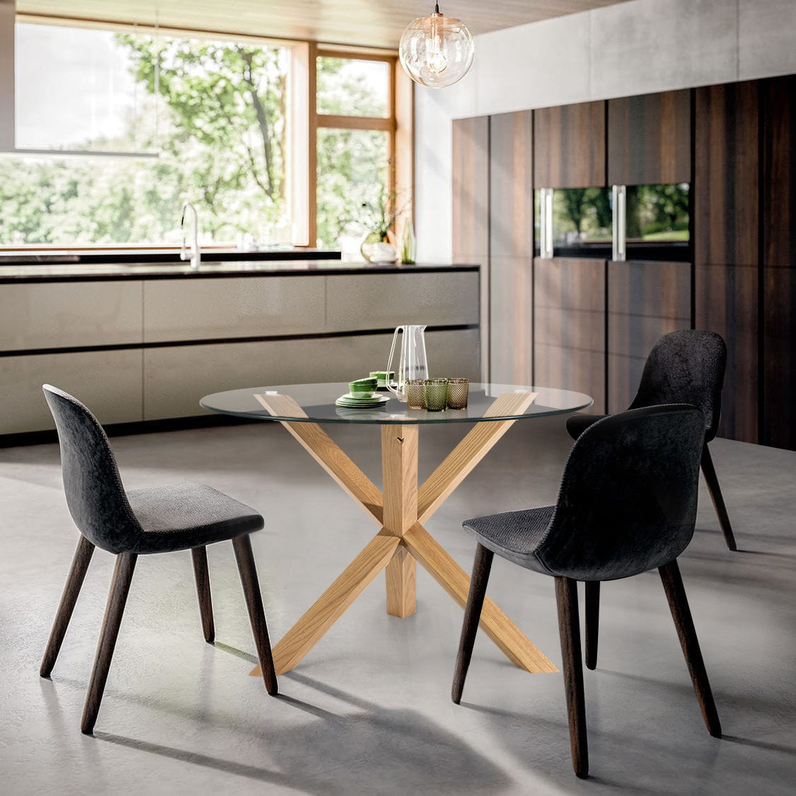 Kennedy Round Dining Table (37.4") | Natural