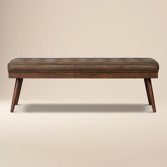 Luca Leather Bench | Cocoa Brown