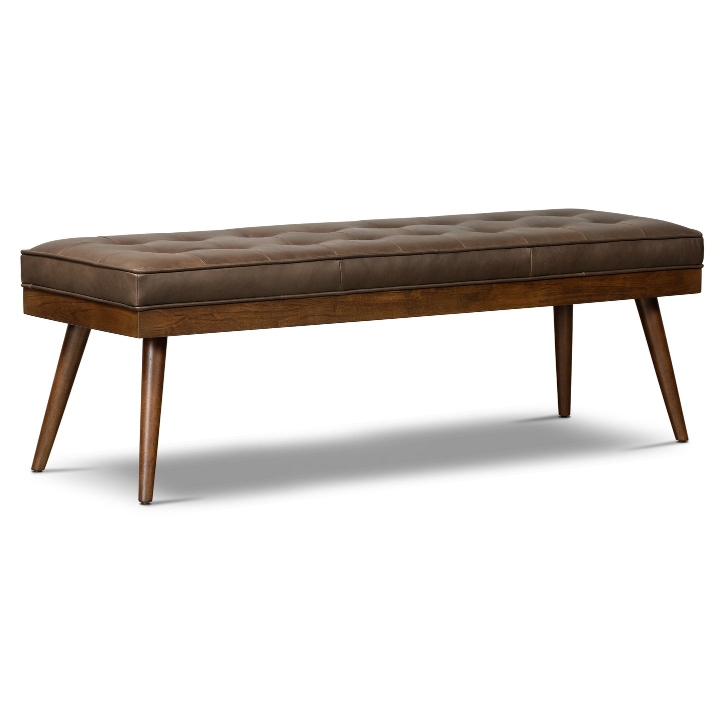 Luca Leather Bench | Cocoa Brown