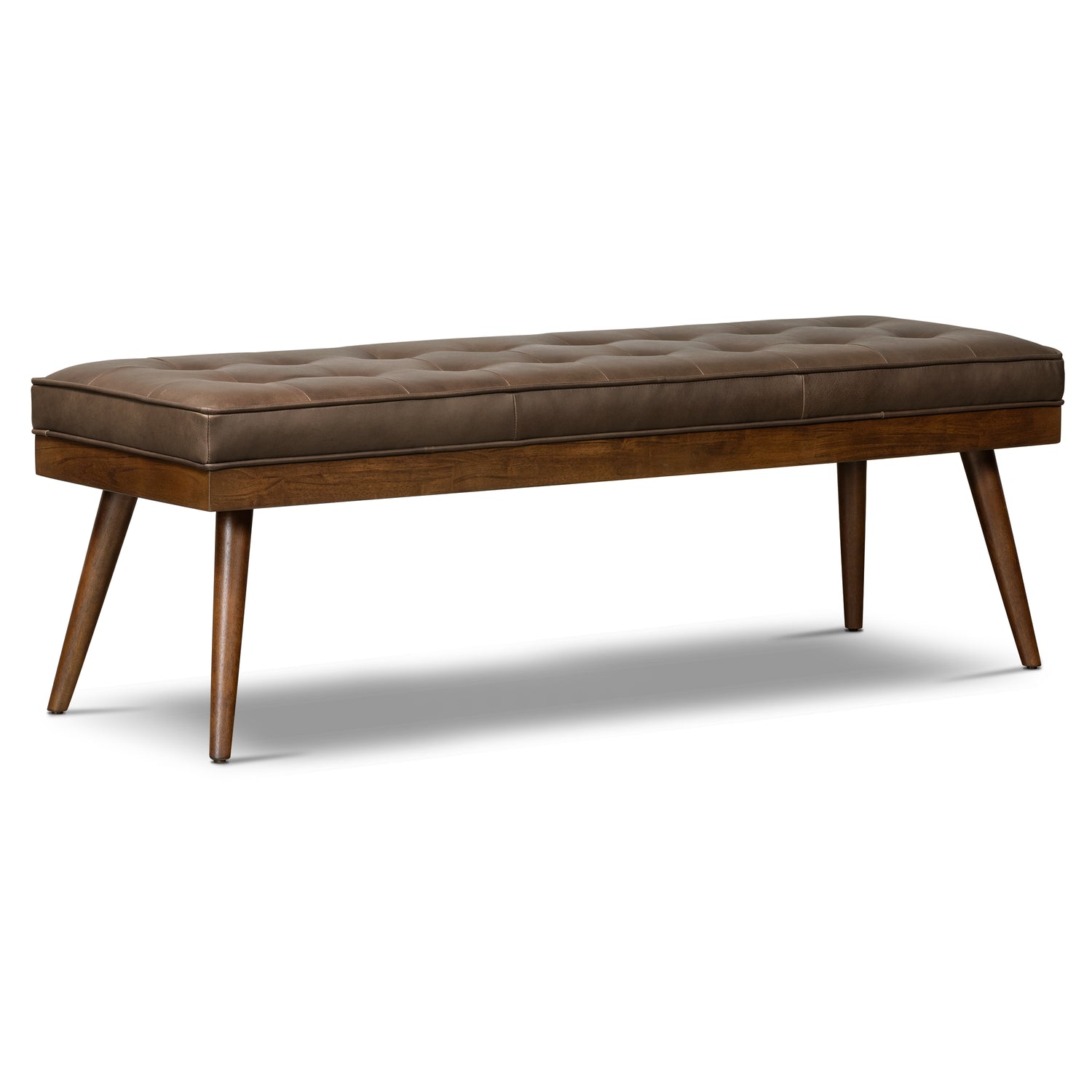Luca Leather Bench | Cocoa Brown 