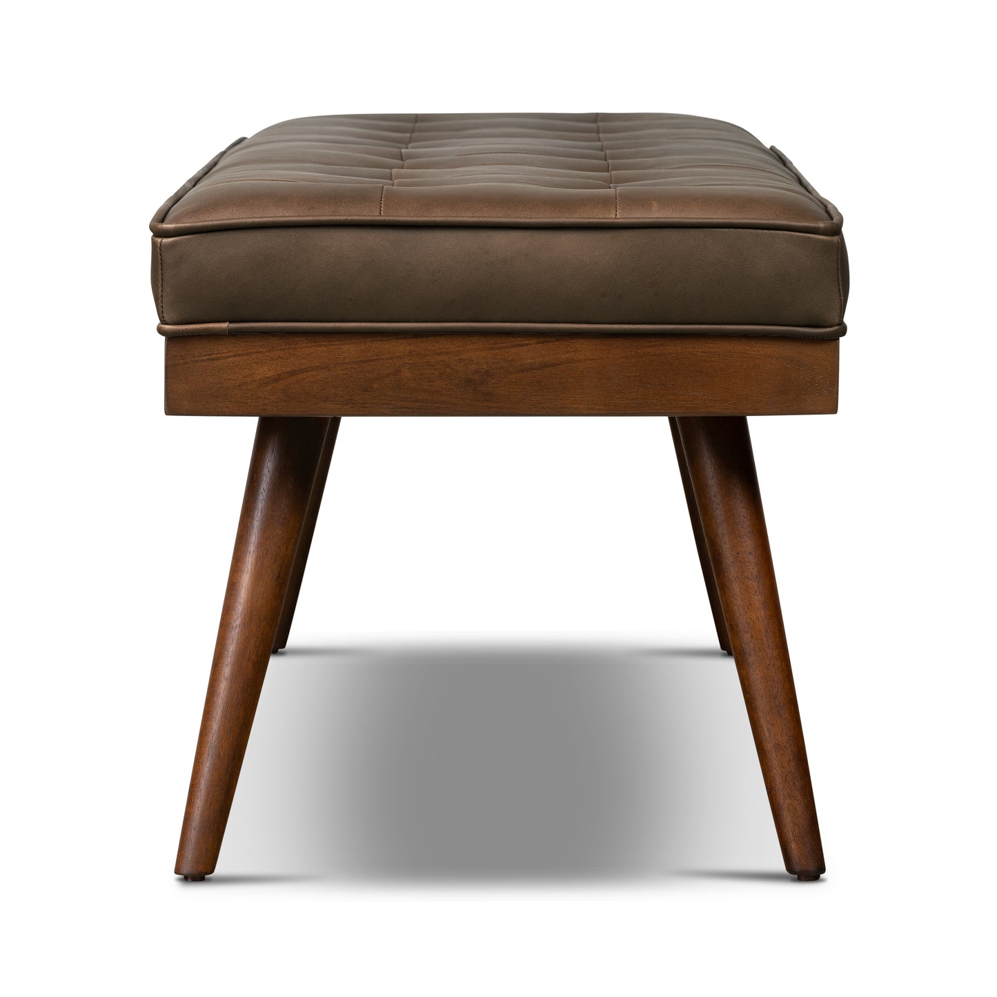 Luca Leather Bench | Cocoa Brown
