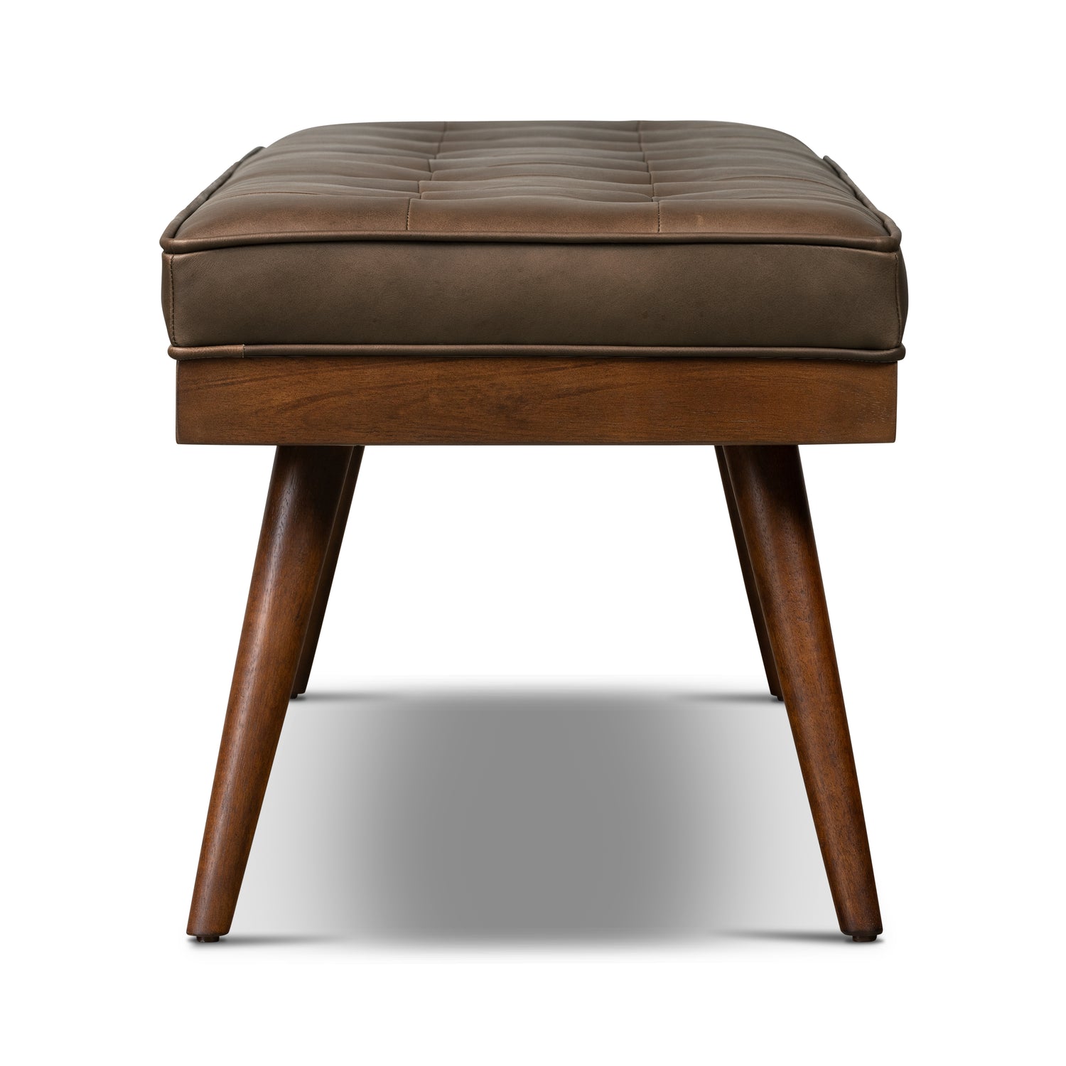 Luca Leather Bench | Cocoa Brown 