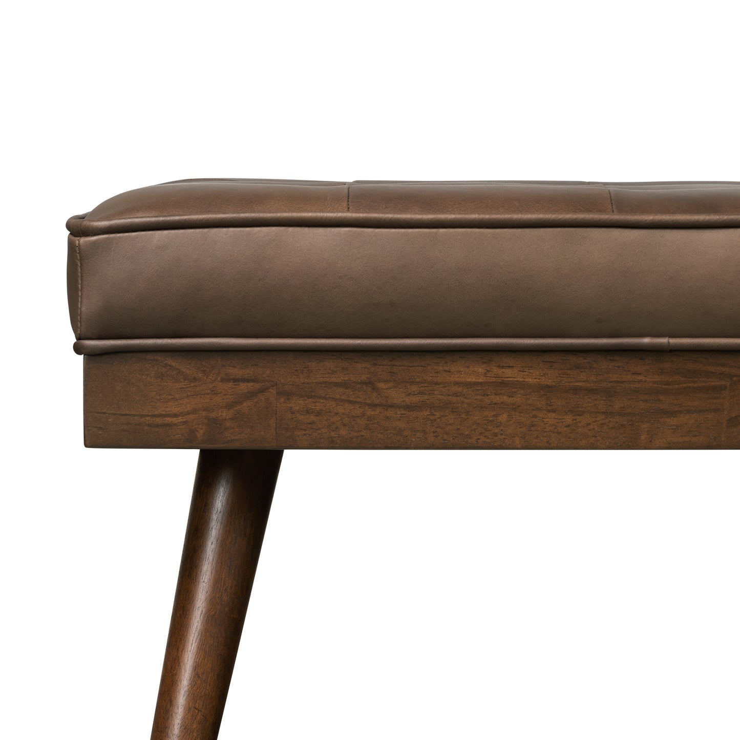 Luca Leather Bench | Cocoa Brown